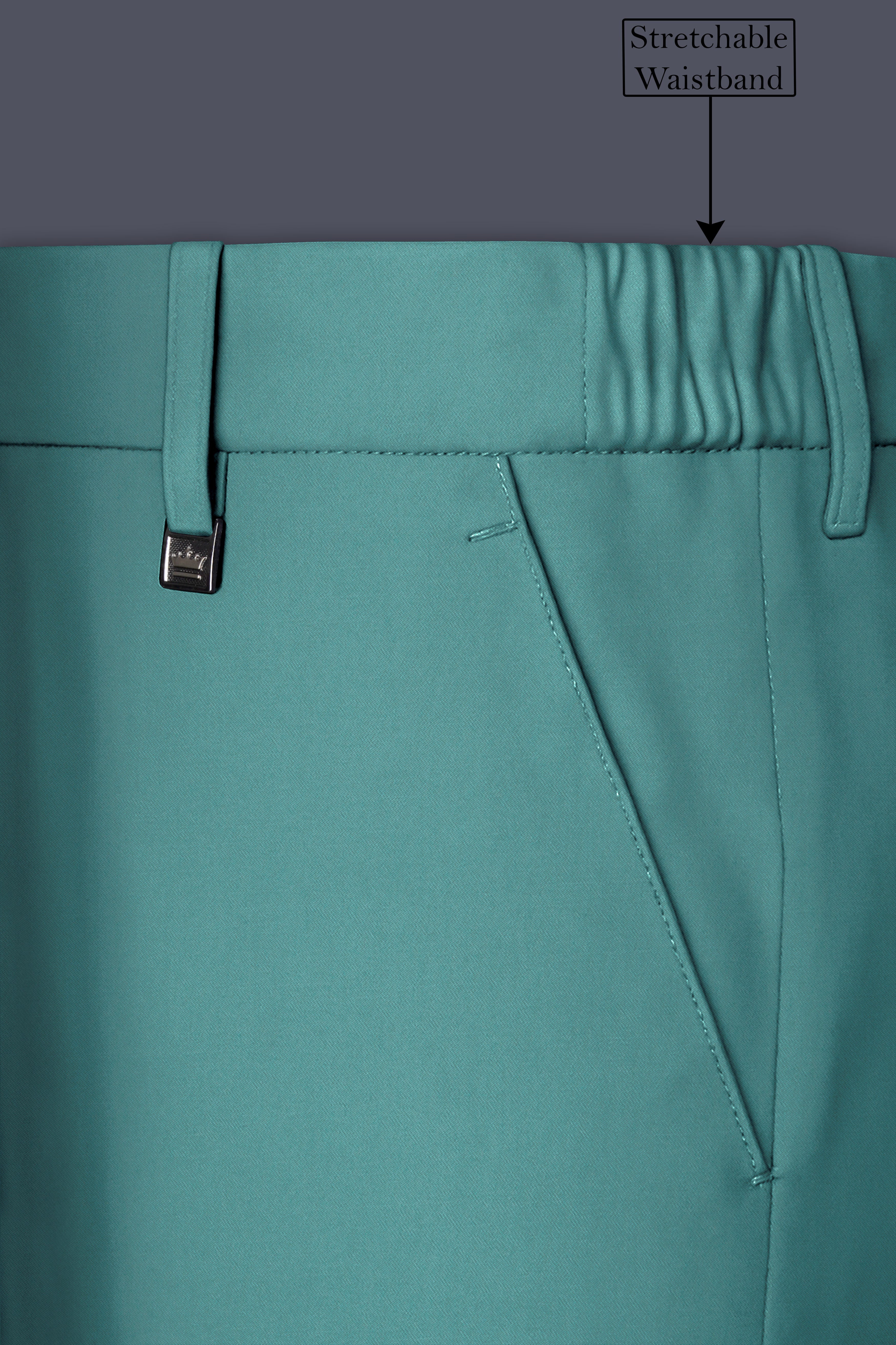 Travirid-Gothic Green Wool Rich Single Breasted Stretchable Traveler Suit
