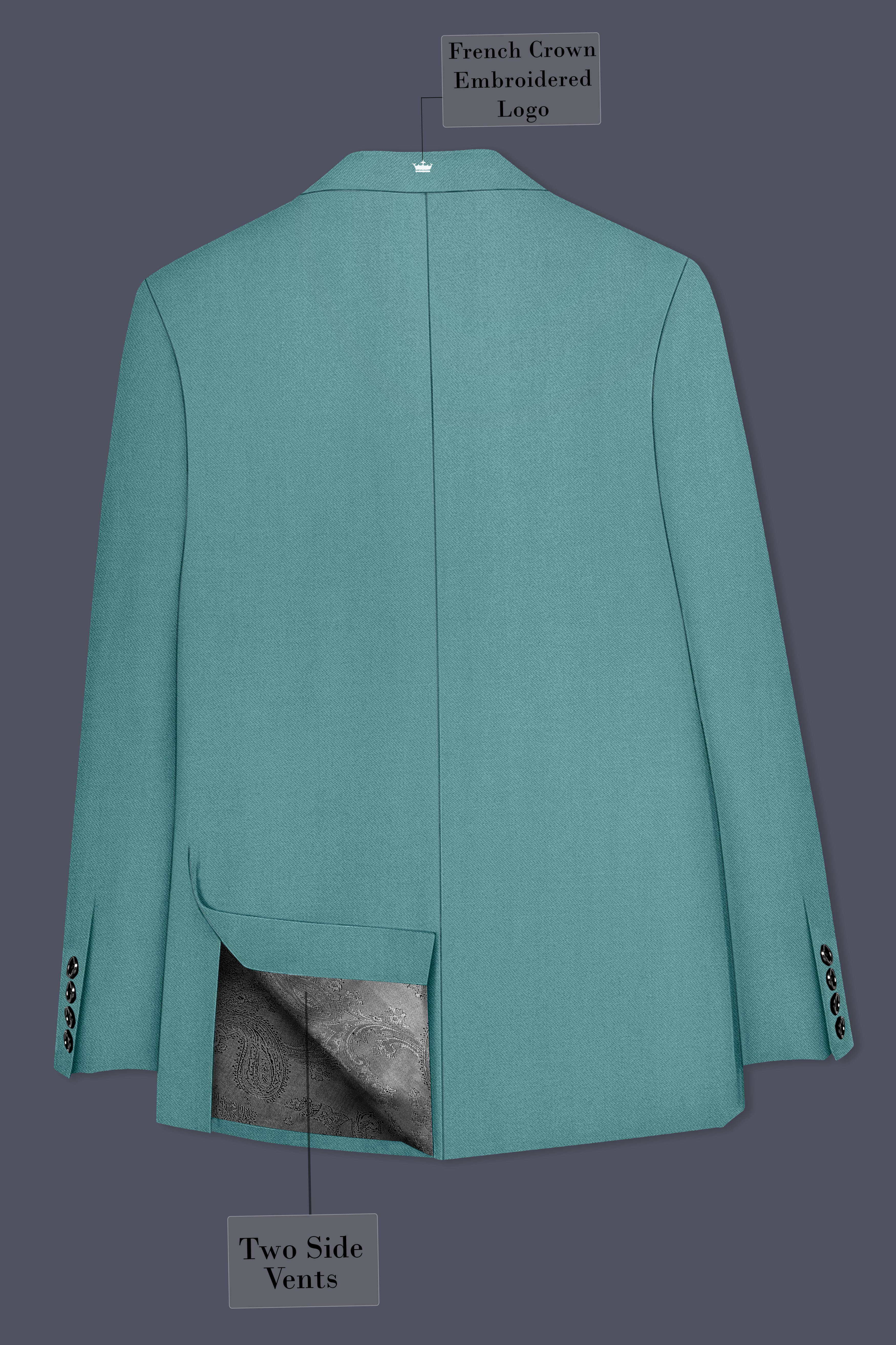 Travirid-Gothic Green Wool Rich Single Breasted Stretchable Traveler Suit