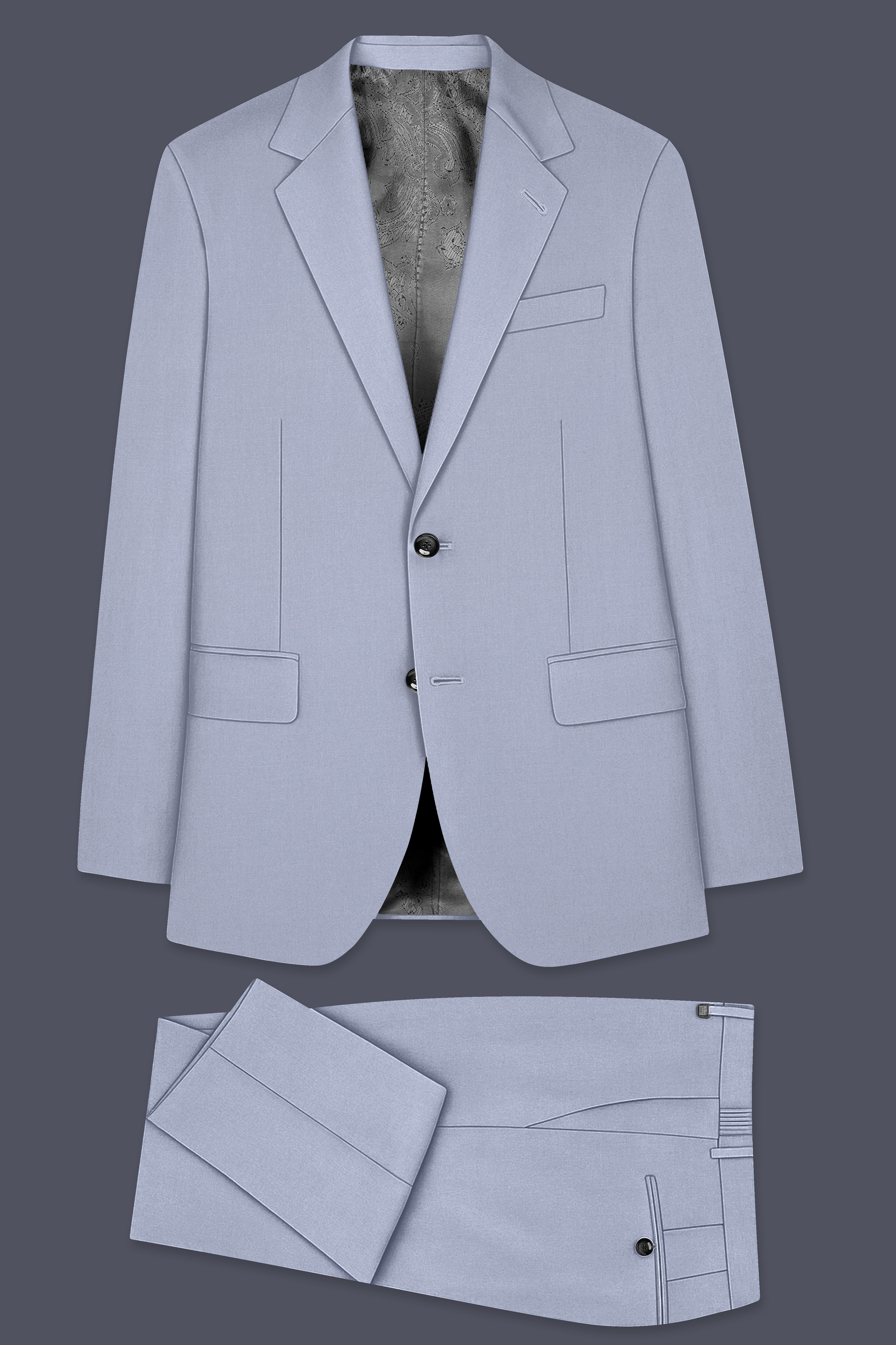 Silgrove-Loblolly Gray Wool Rich Single Breasted Stretchable Traveler Suit