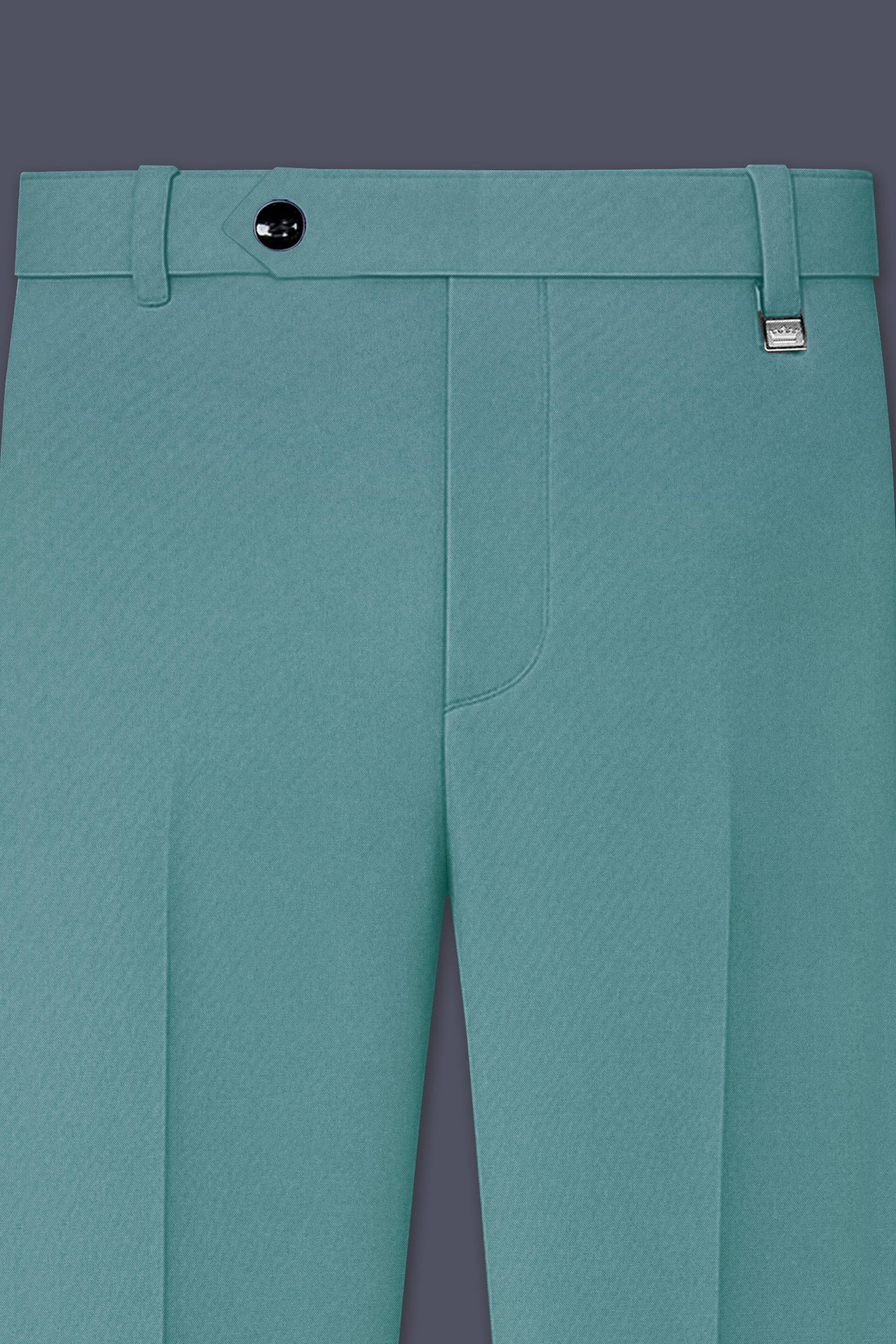 Travirid-Gothic Green Wool Rich Bandhgala Stretchable Traveler Suit