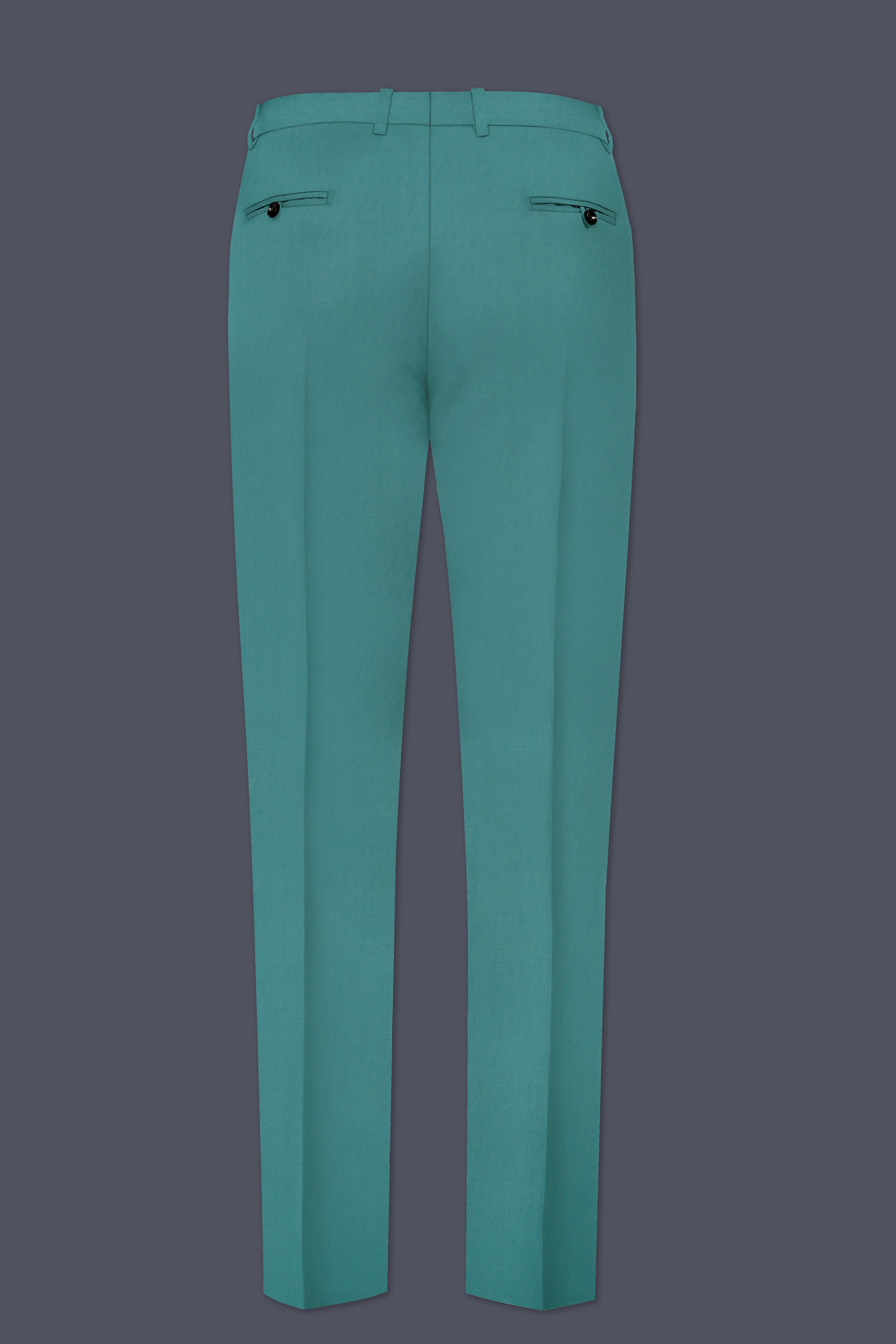 Travirid-Gothic Green Wool Rich Bandhgala Stretchable Traveler Suit