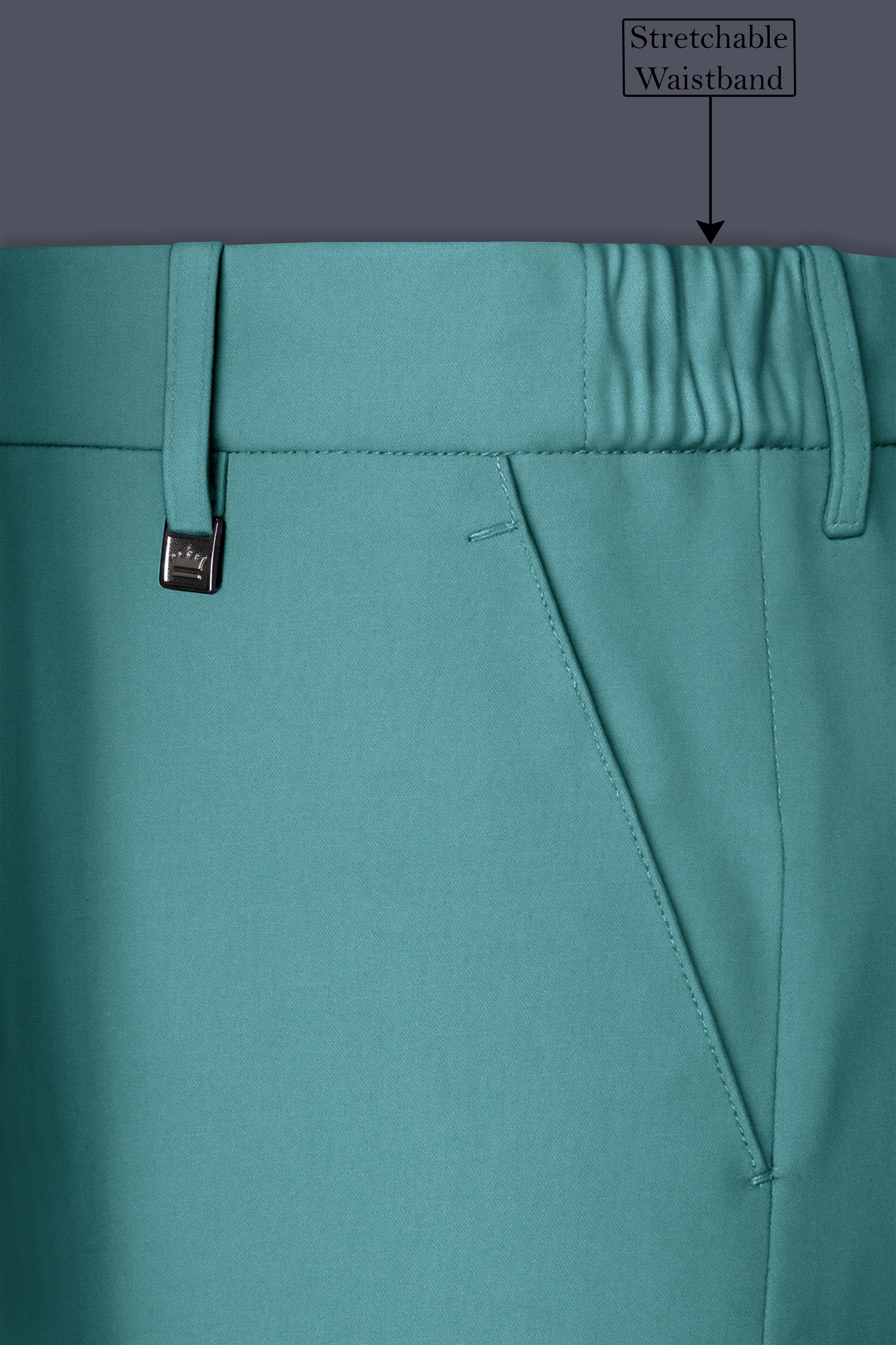 Travirid-Gothic Green Wool Rich Bandhgala Stretchable Traveler Suit