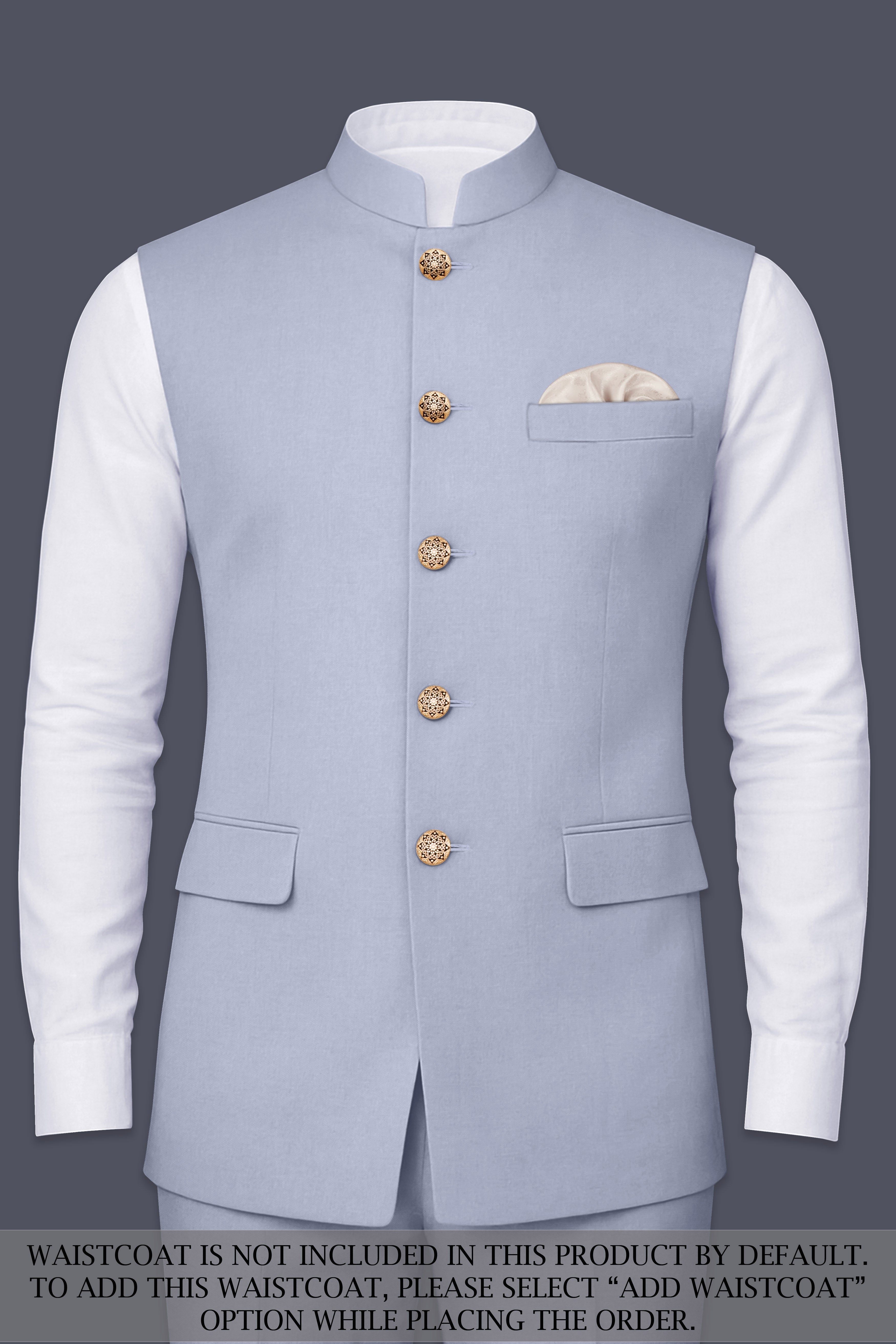 Silgrove-Loblolly Gray Wool Rich Bandhgala Stretchable Traveler Suit