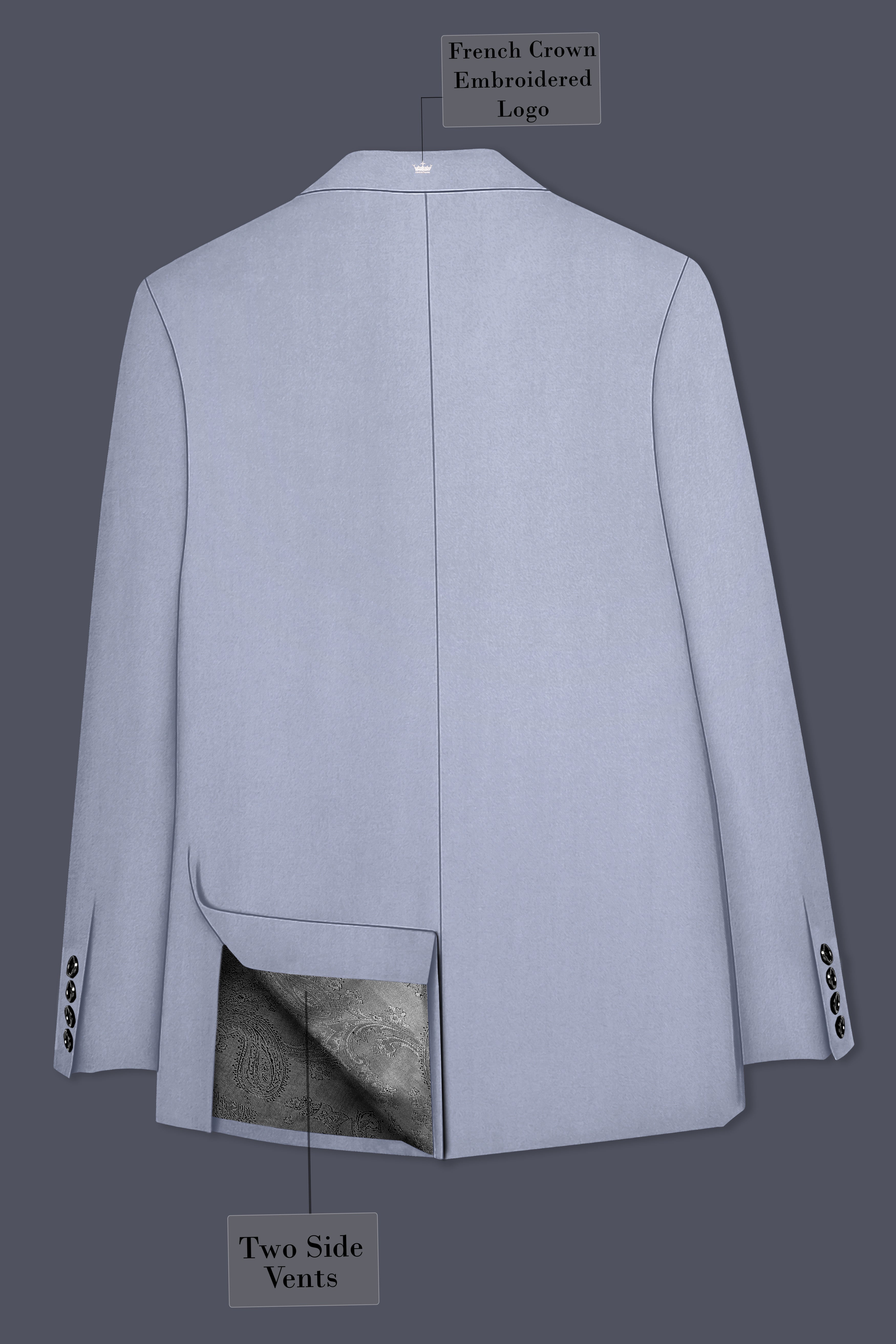 Silgrove-Loblolly Gray Wool Rich Bandhgala Stretchable Traveler Suit