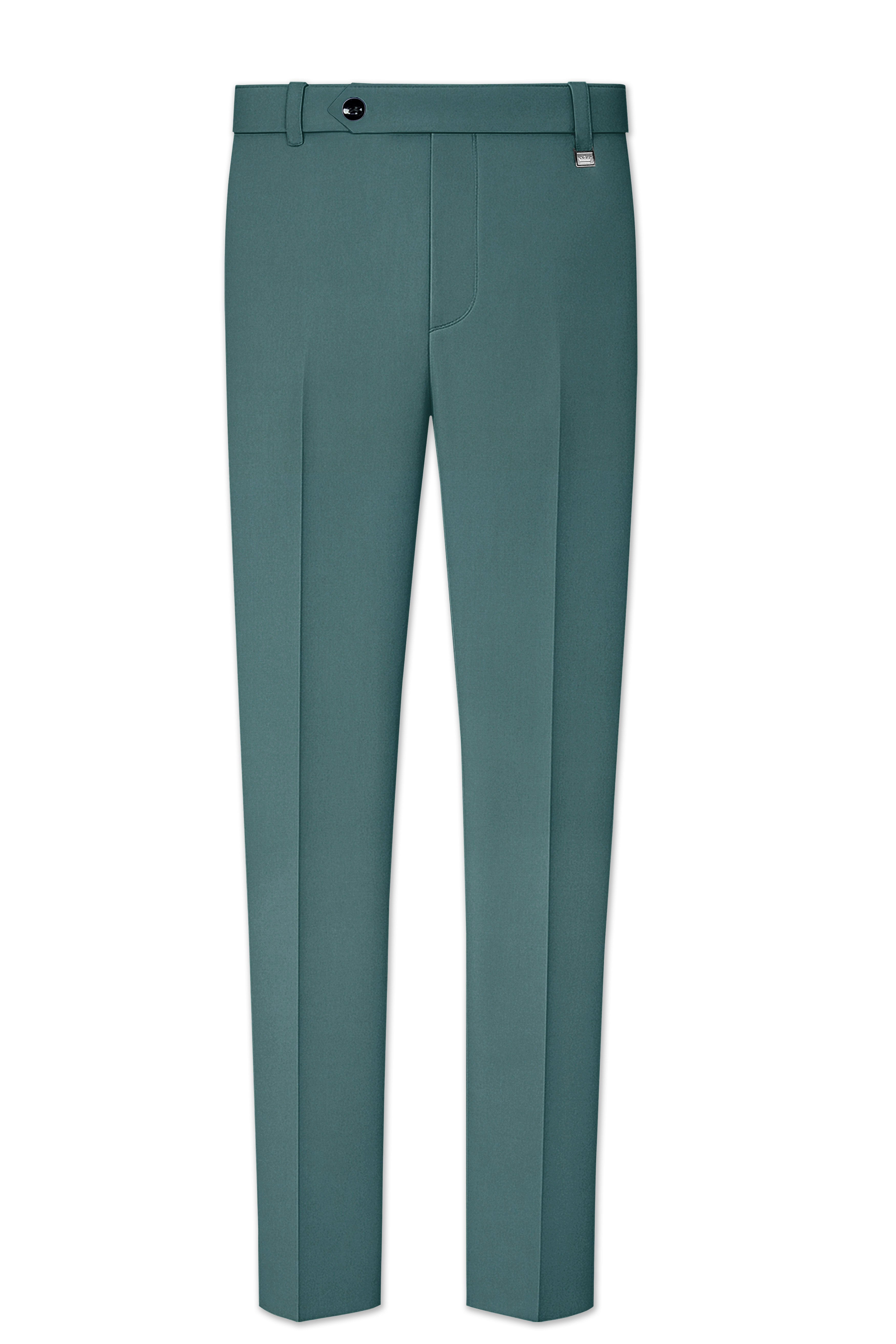 Travliam-William Green Wool Rich Stretchable Traveler Tuxedo Suit