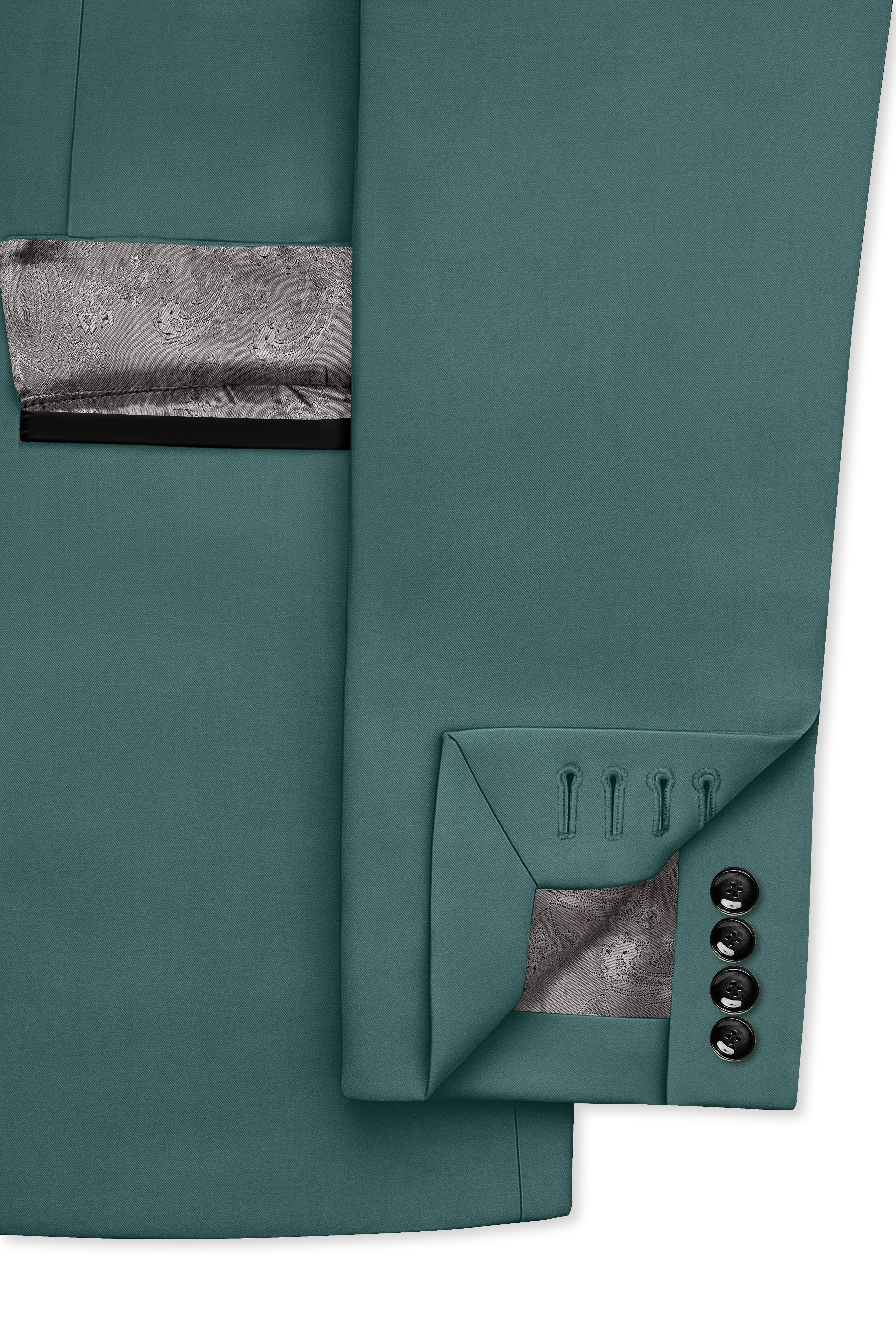 Travliam-William Green Wool Rich Stretchable Traveler Tuxedo Suit