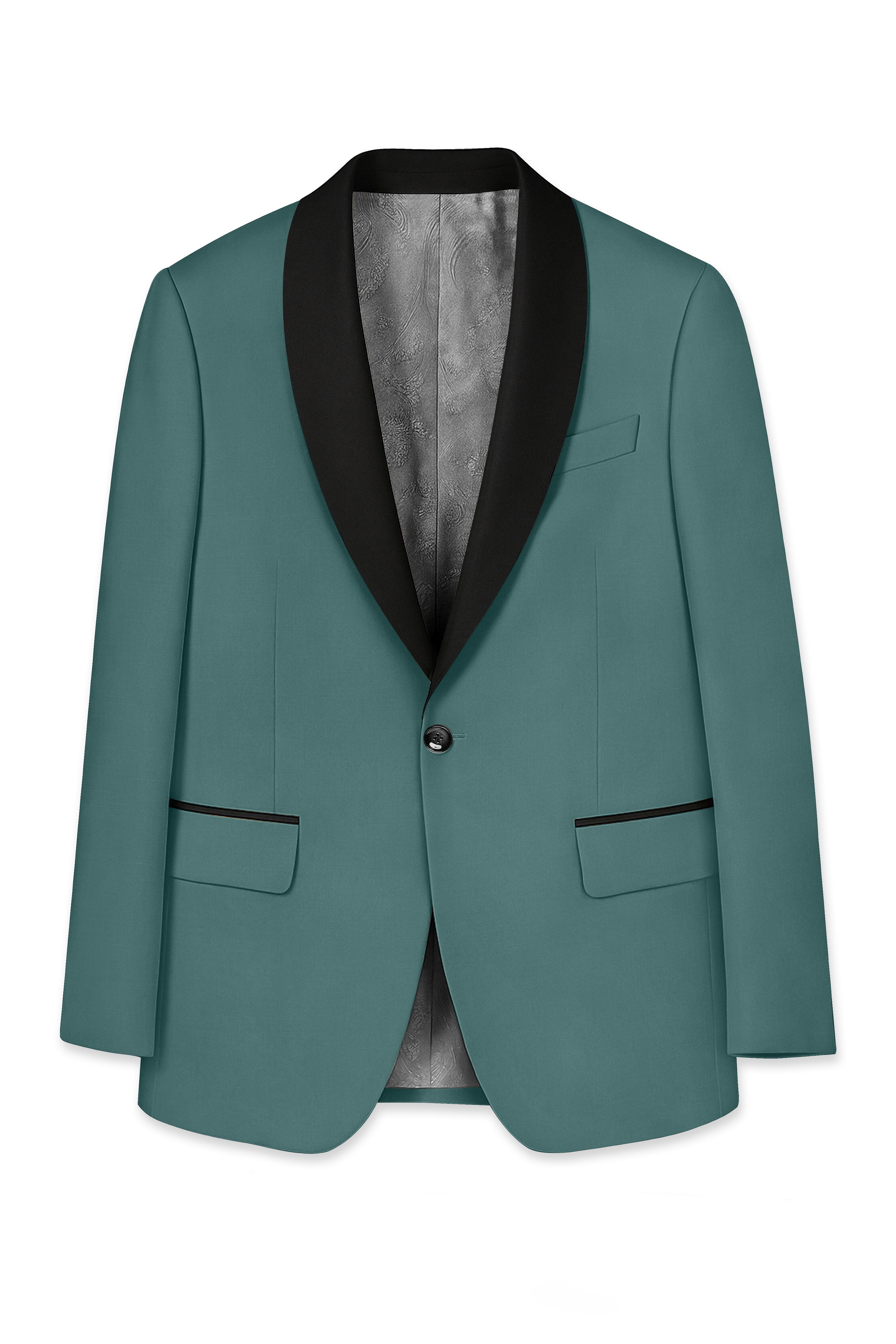 Travliam-William Green Wool Rich Stretchable Traveler Tuxedo Suit