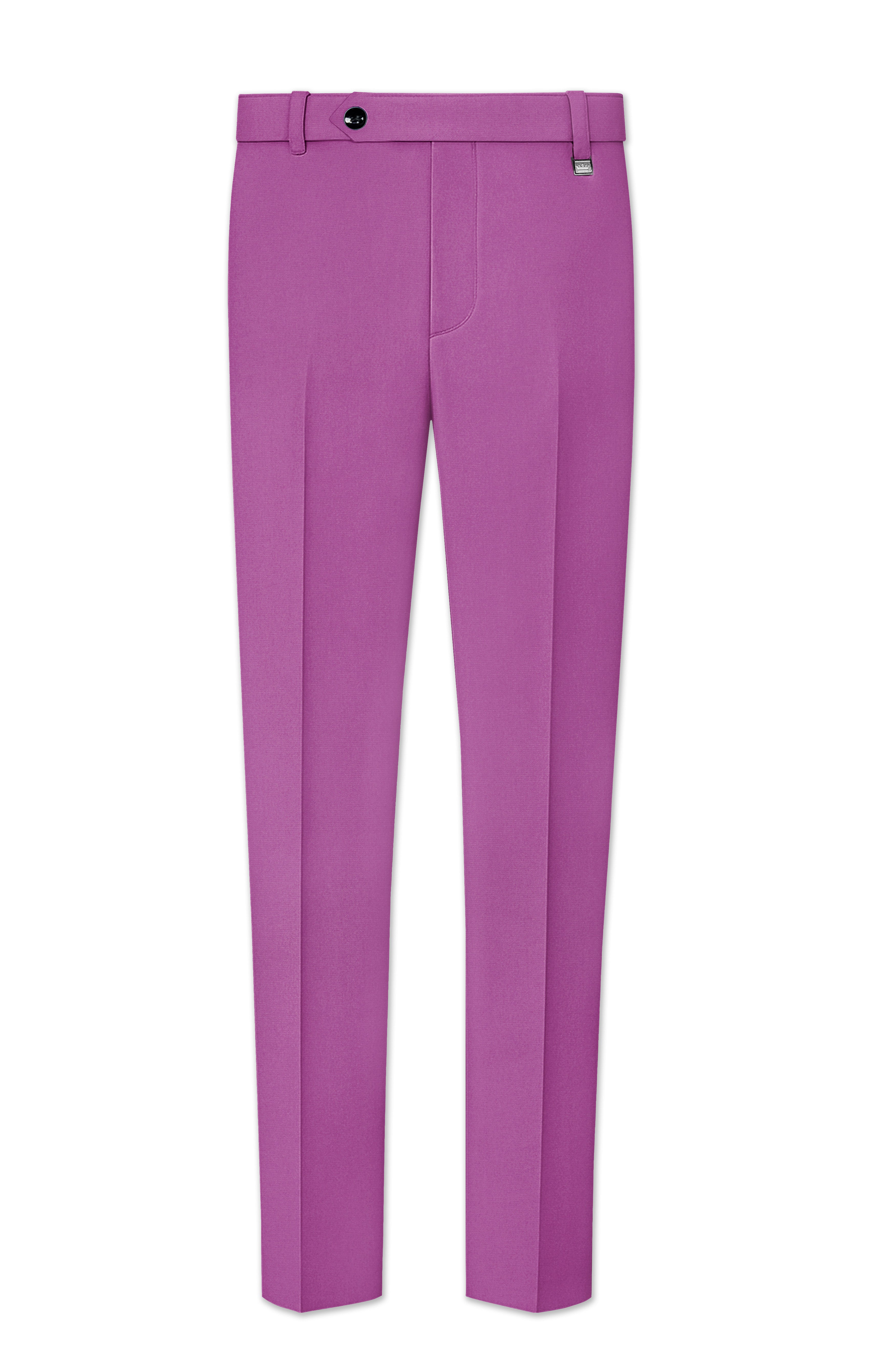 Rosvoy-Trendy Pink Wool Rich Stretchable Traveler Tuxedo Suit