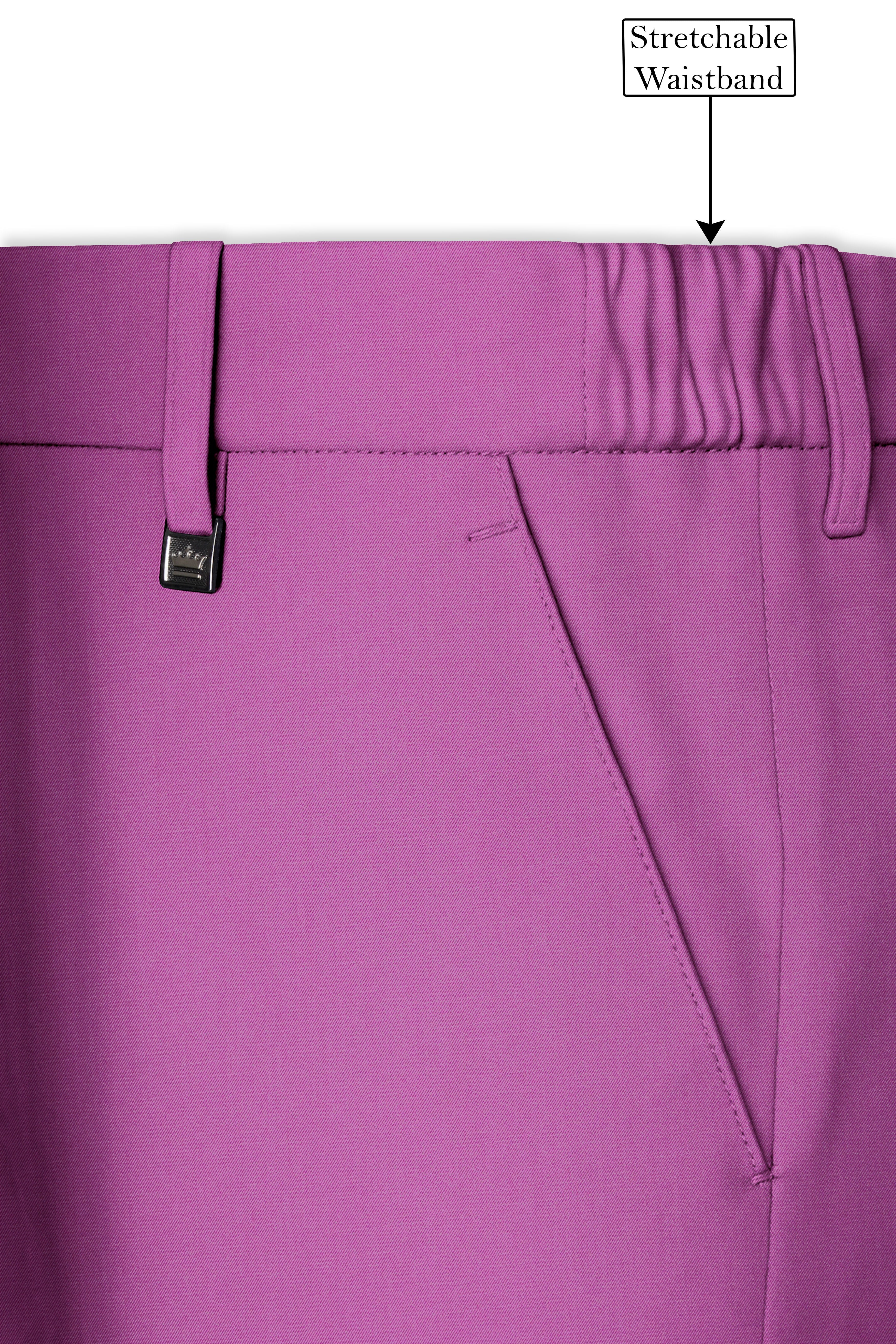 Rosvoy-Trendy Pink Wool Rich Stretchable Traveler Tuxedo Suit
