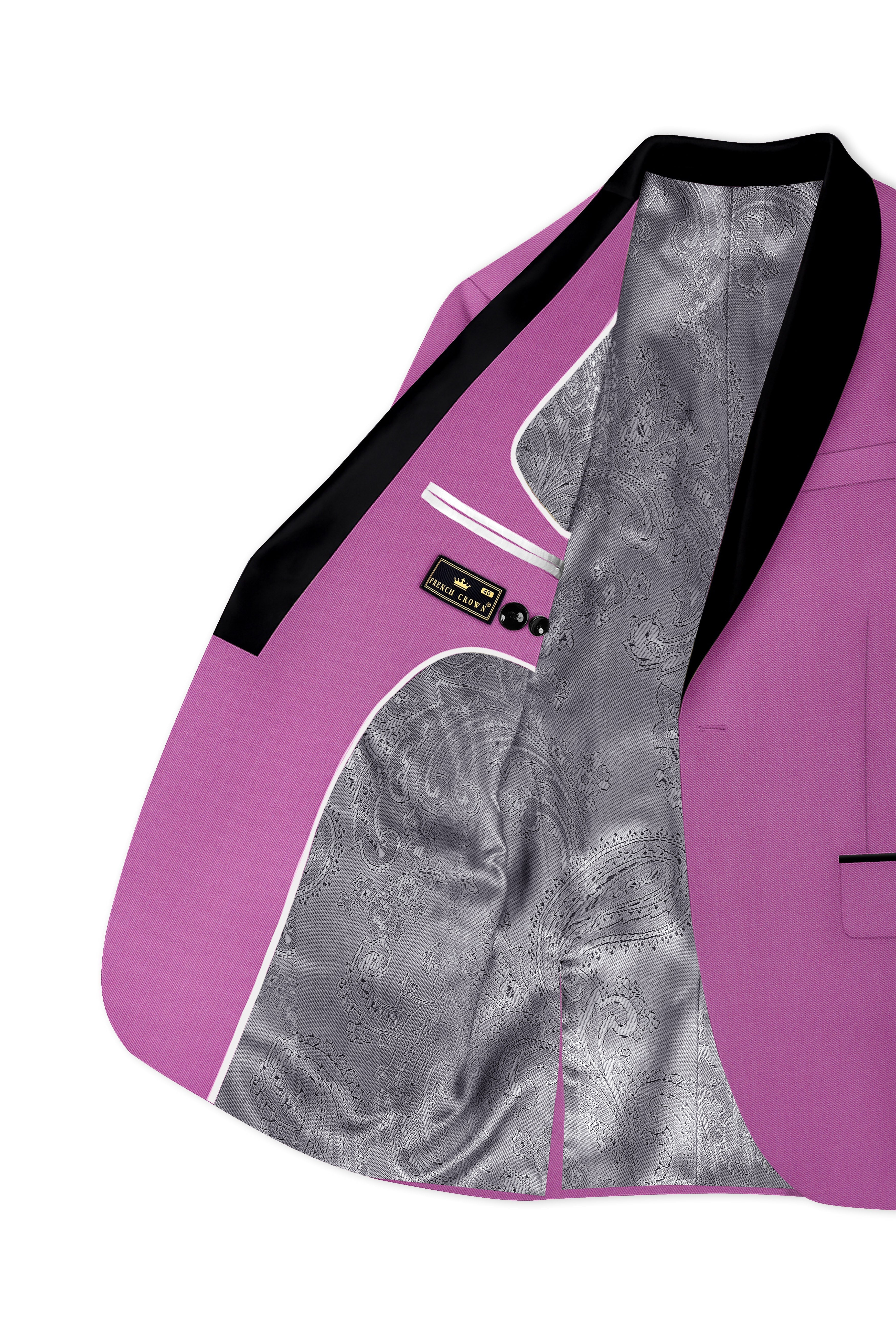 Rosvoy-Trendy Pink Wool Rich Stretchable Traveler Tuxedo Suit