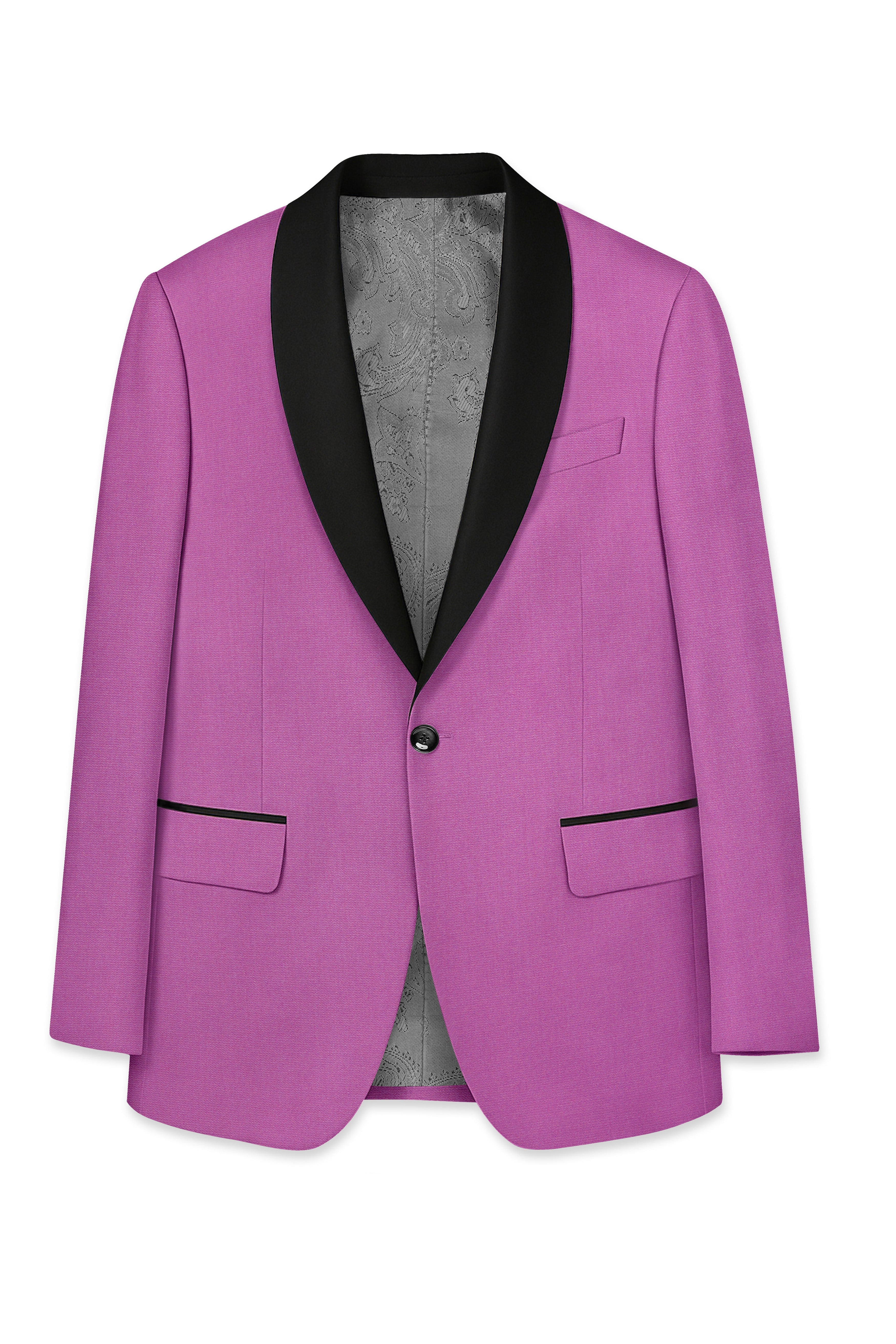 Rosvoy-Trendy Pink Wool Rich Stretchable Traveler Tuxedo Suit