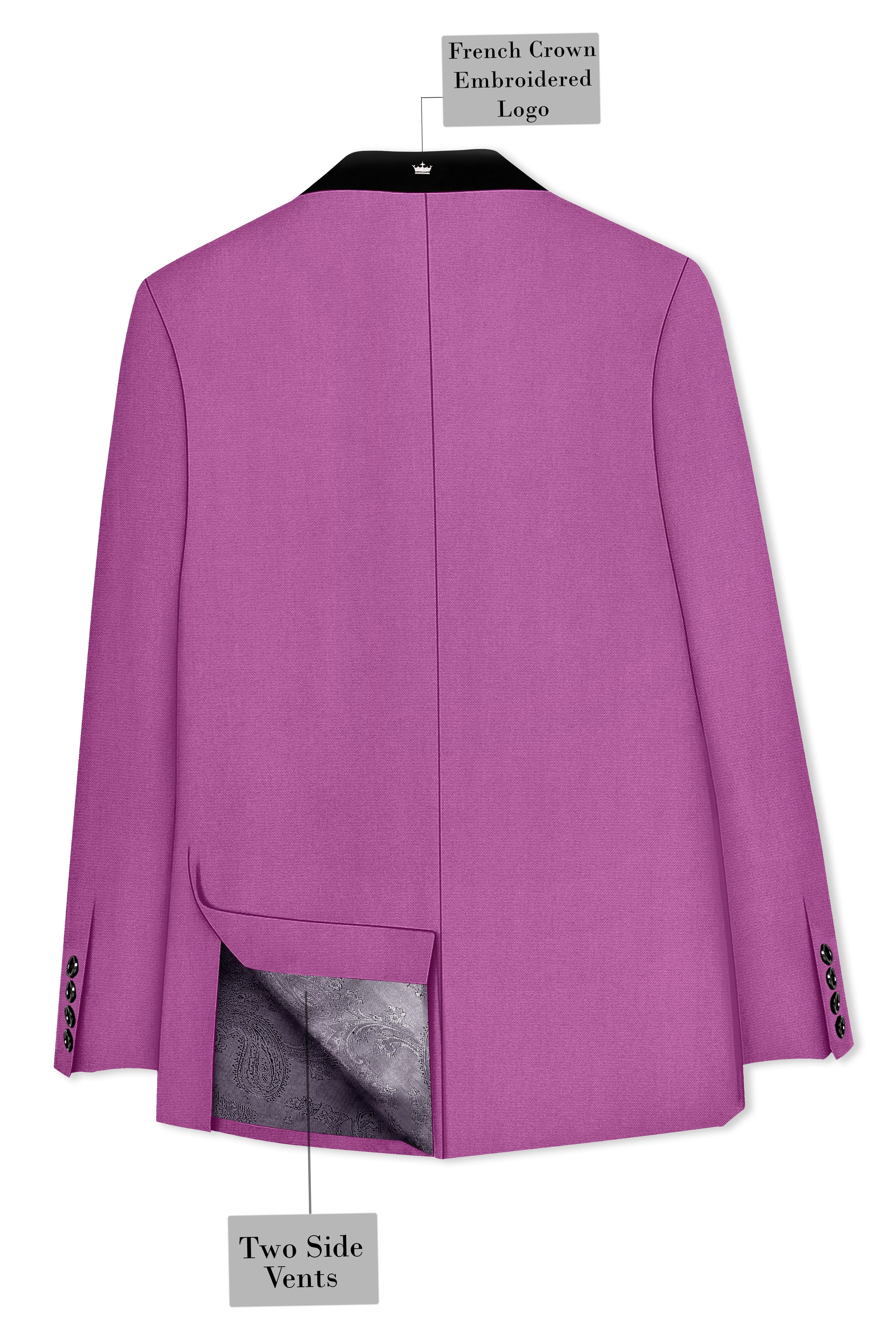 Rosvoy-Trendy Pink Wool Rich Stretchable Traveler Tuxedo Suit