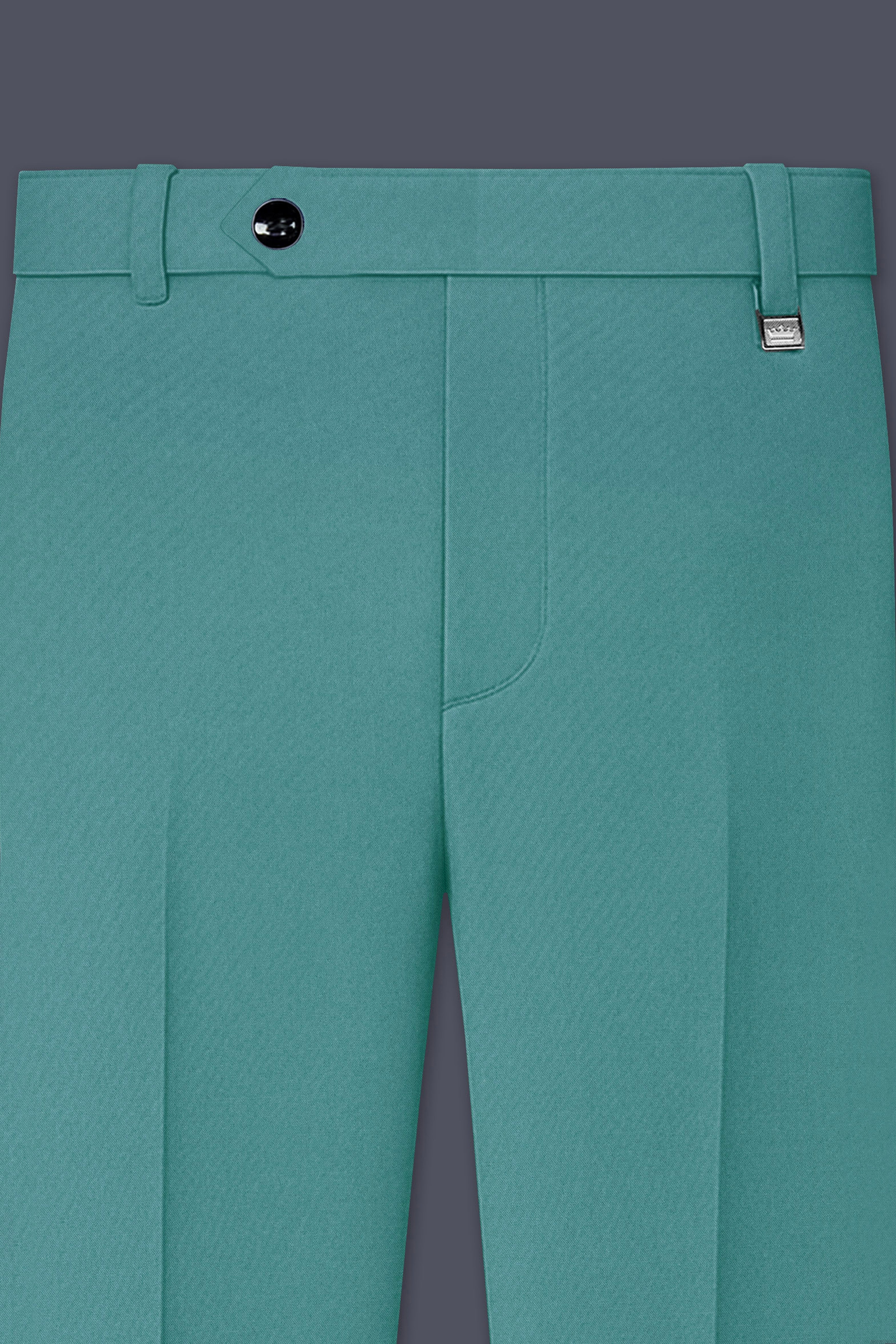 Travirid-Gothic Green Wool Rich Cross Placket Bandhgala Stretchable Traveler Suit