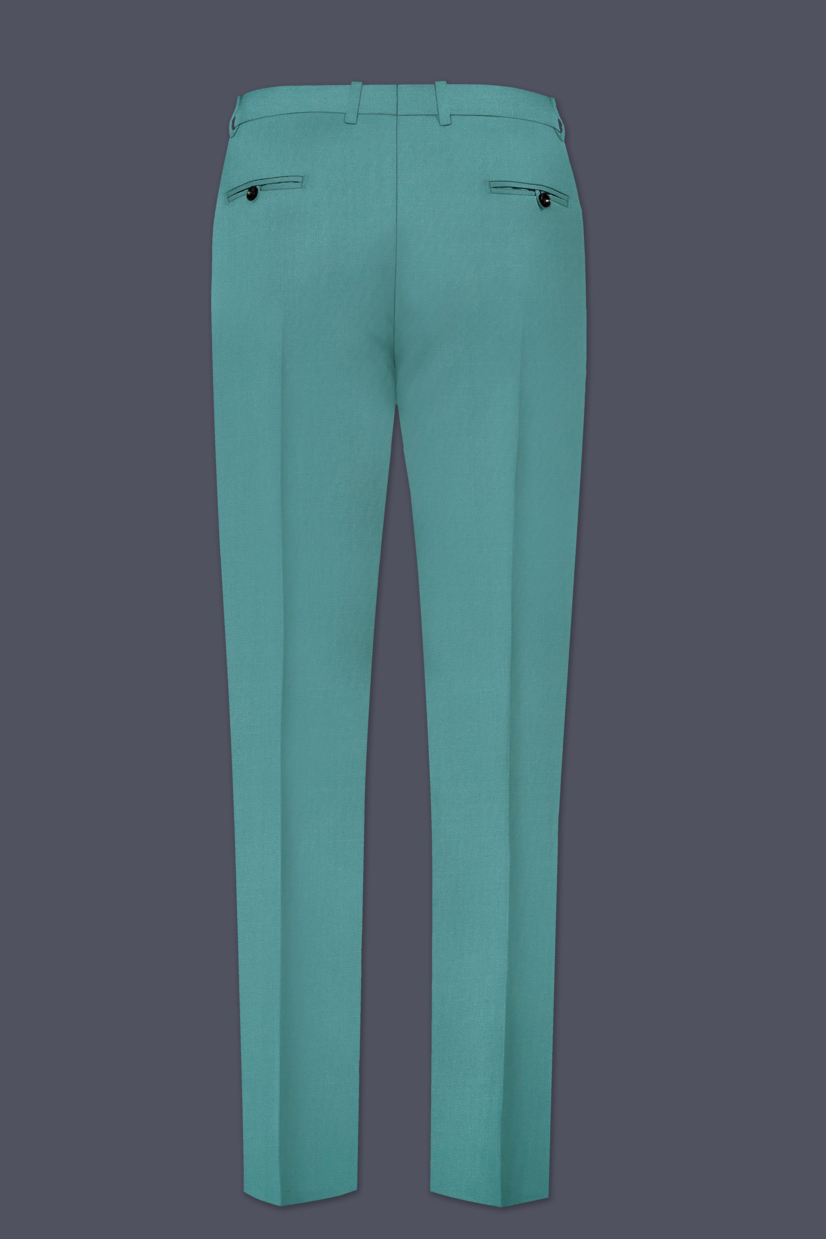Travirid-Gothic Green Wool Rich Cross Placket Bandhgala Stretchable Traveler Suit