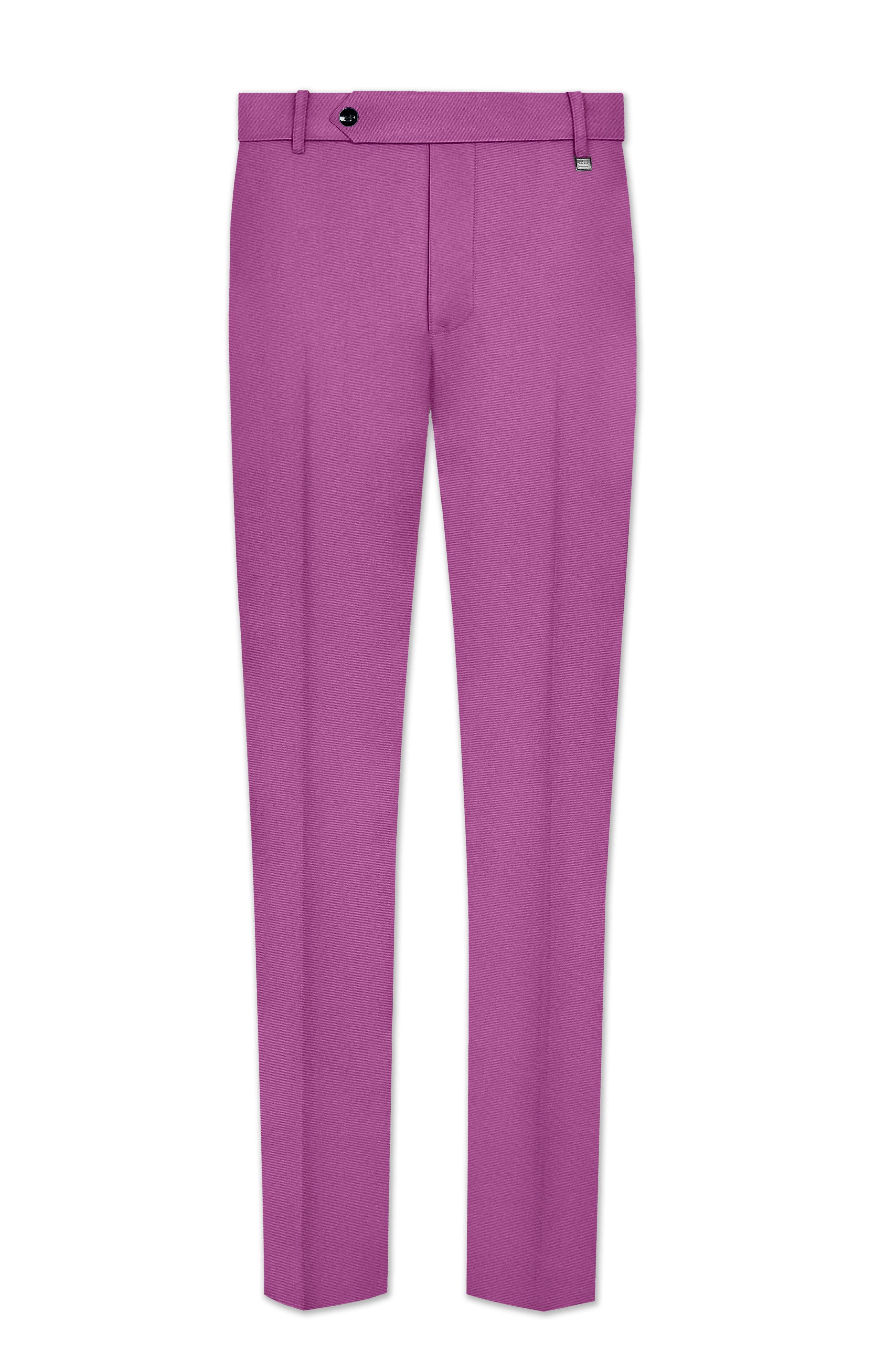 Rosvoy-Trendy Pink Wool Rich Cross Placket Bandhgala Stretchable Traveler Suit