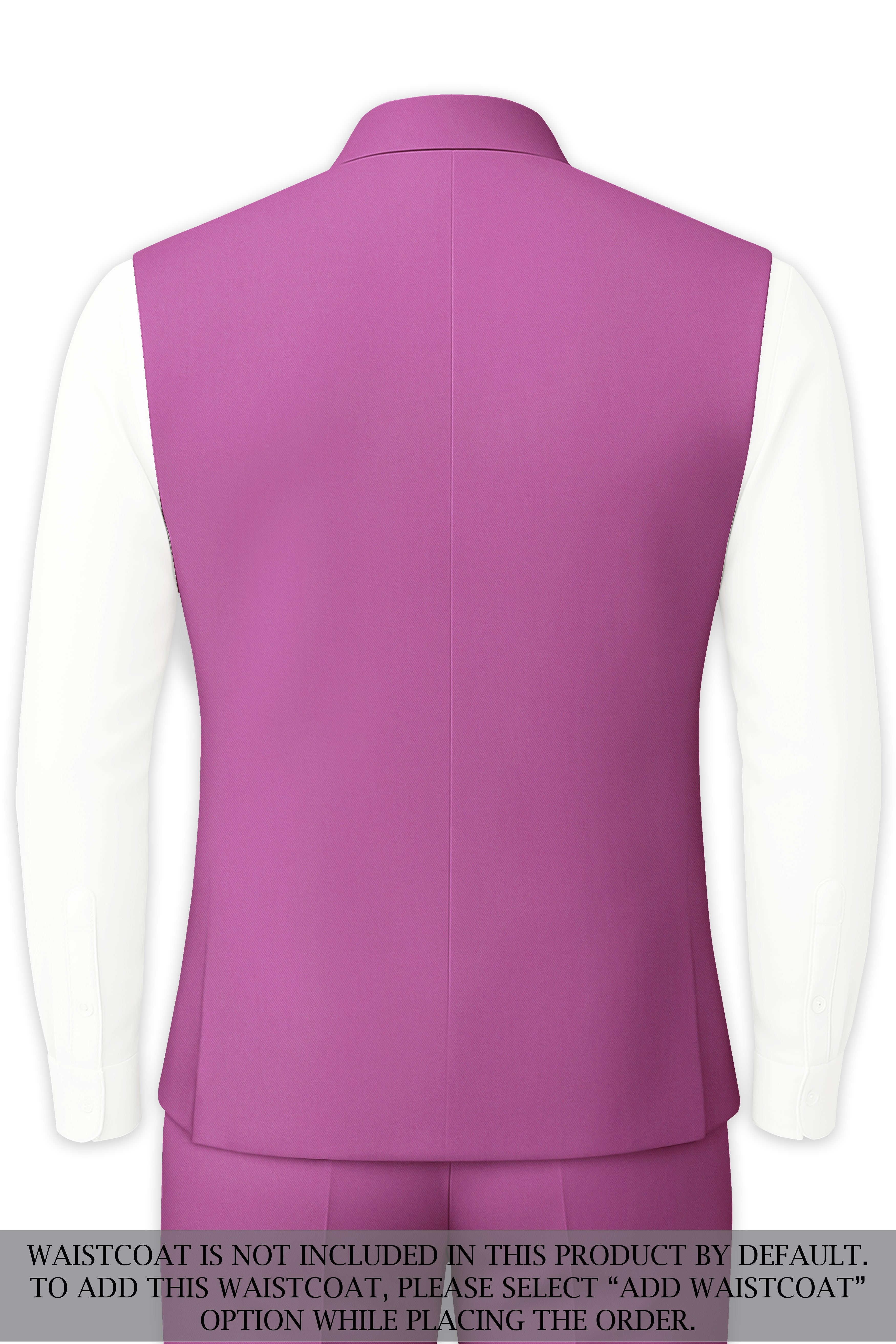 Rosvoy-Trendy Pink Wool Rich Cross Placket Bandhgala Stretchable Traveler Suit