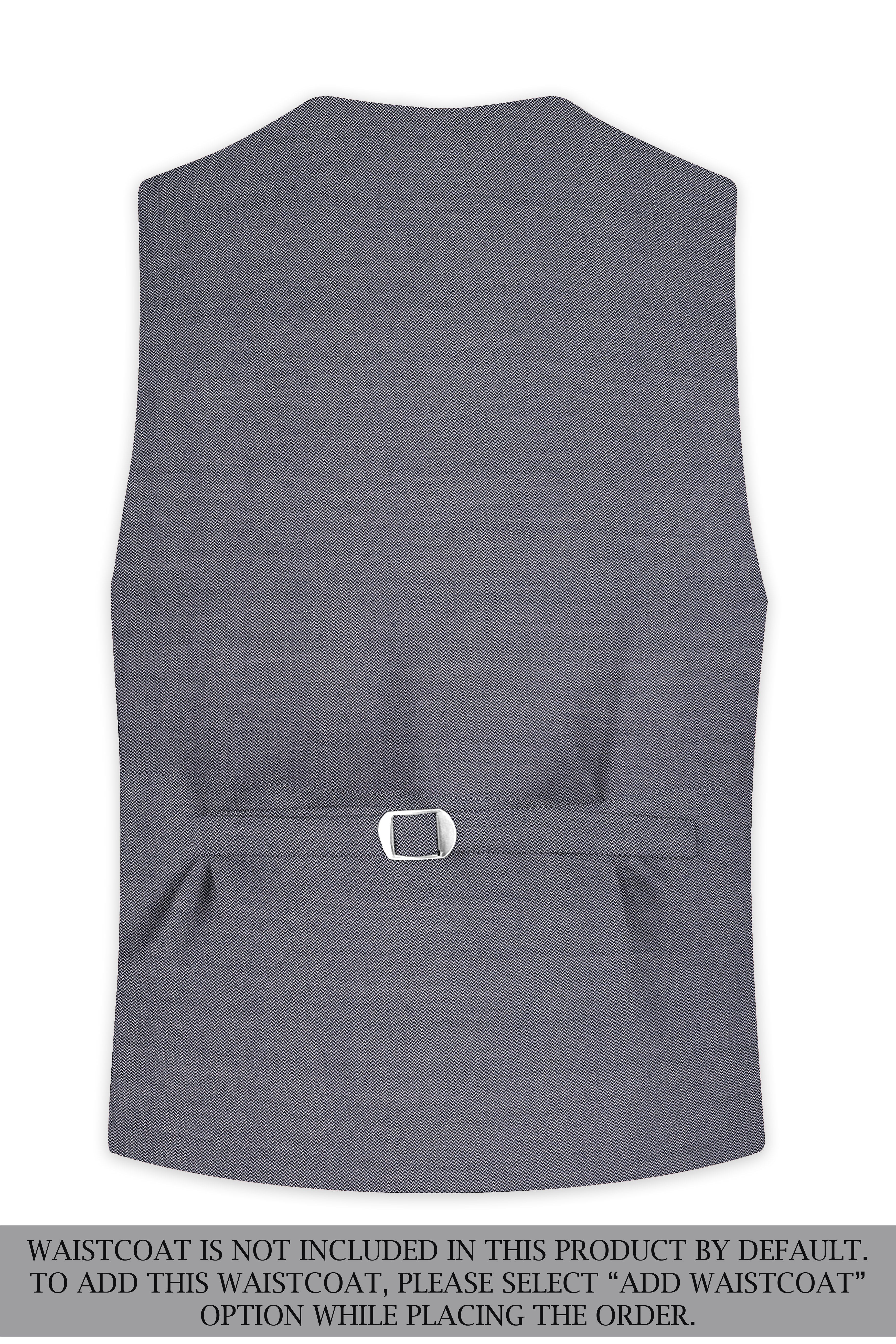 Herrivell-Martinique Blue Herringbone Textured Wool Rich Single Breasted Suit
