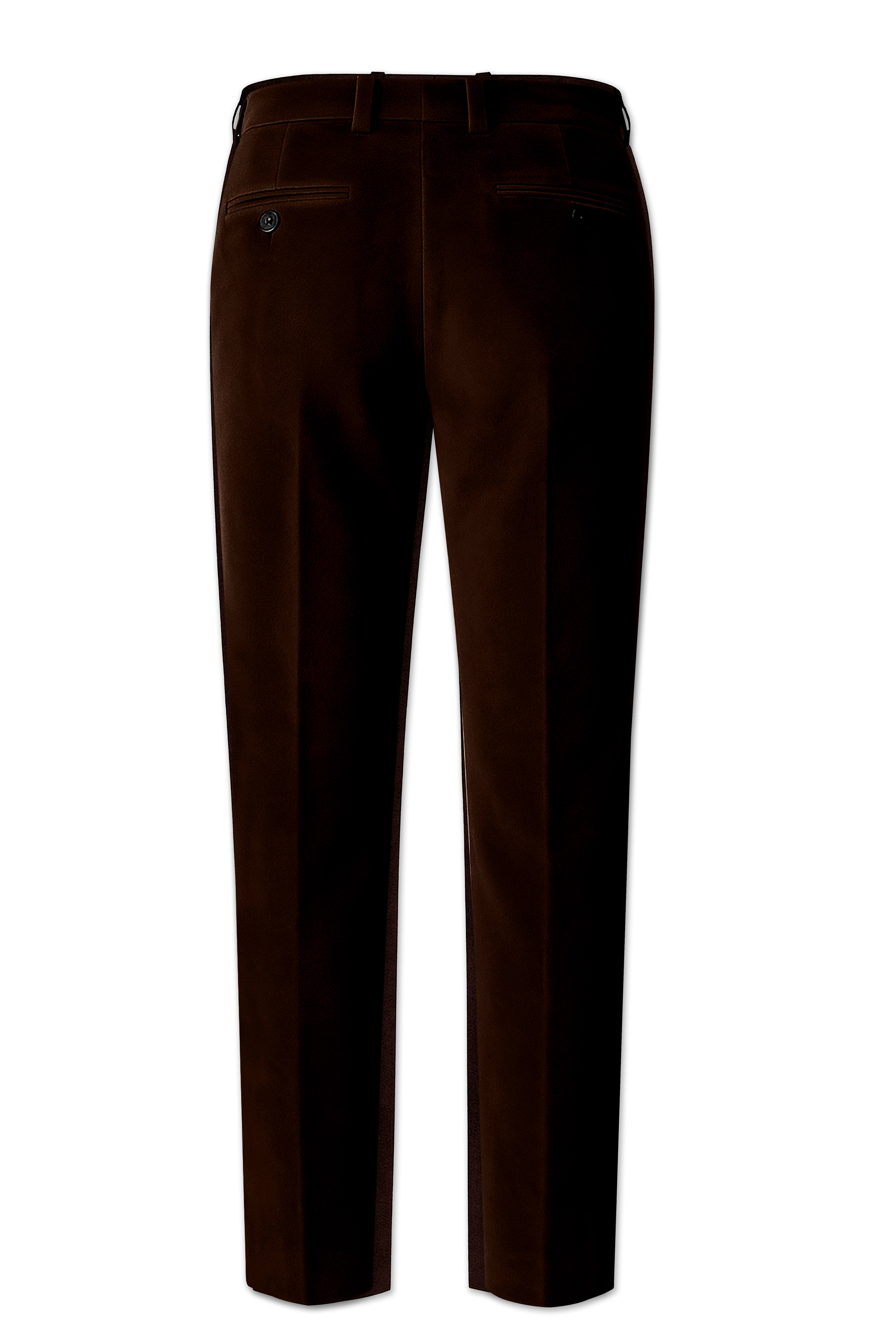 Fumivell-Asphalt Brown Velvet Peak Lapel Tuxedo Suit