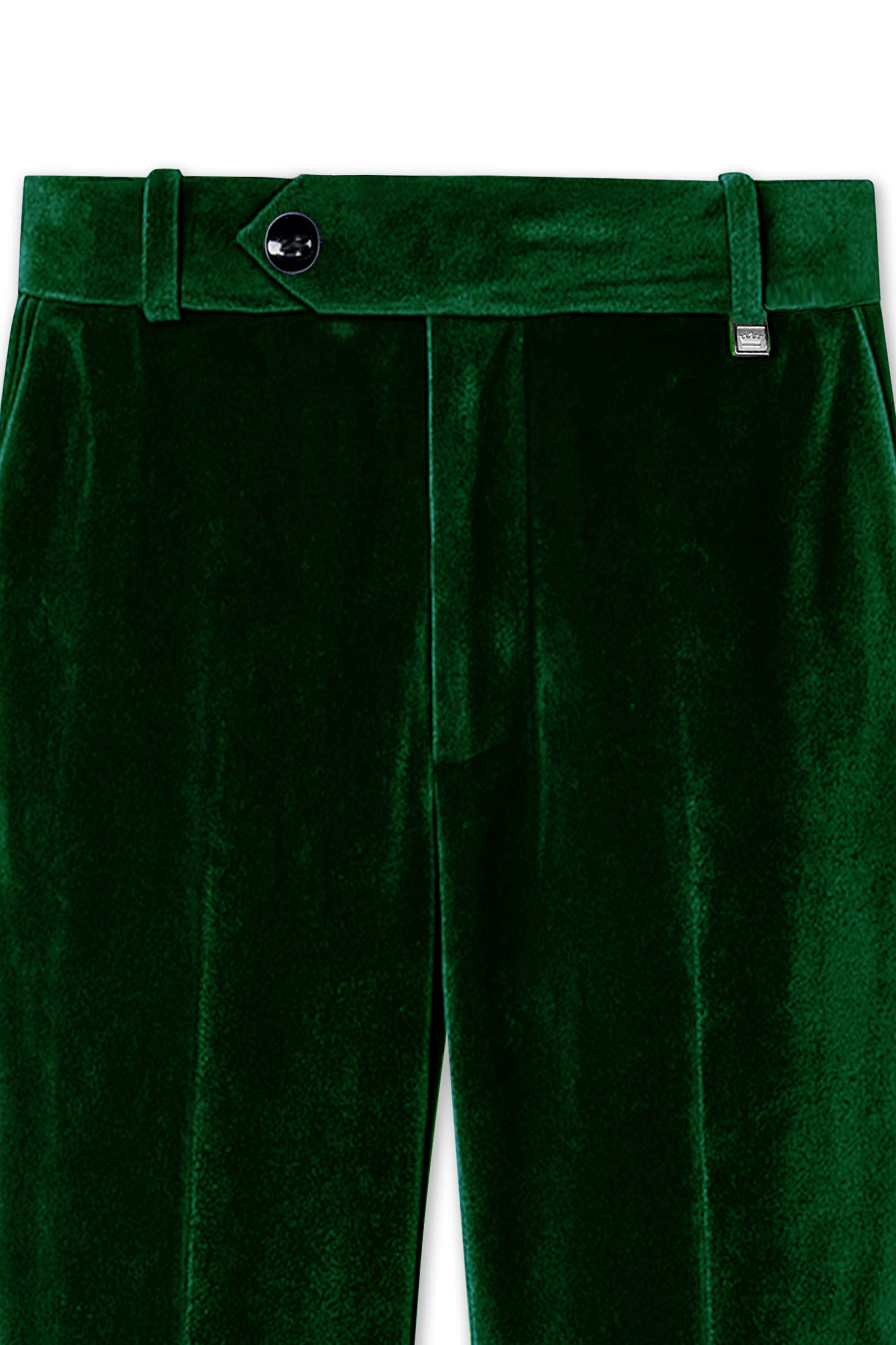 Virivell-Phthalo Green Velvet Peak Lapel Tuxedo Suit