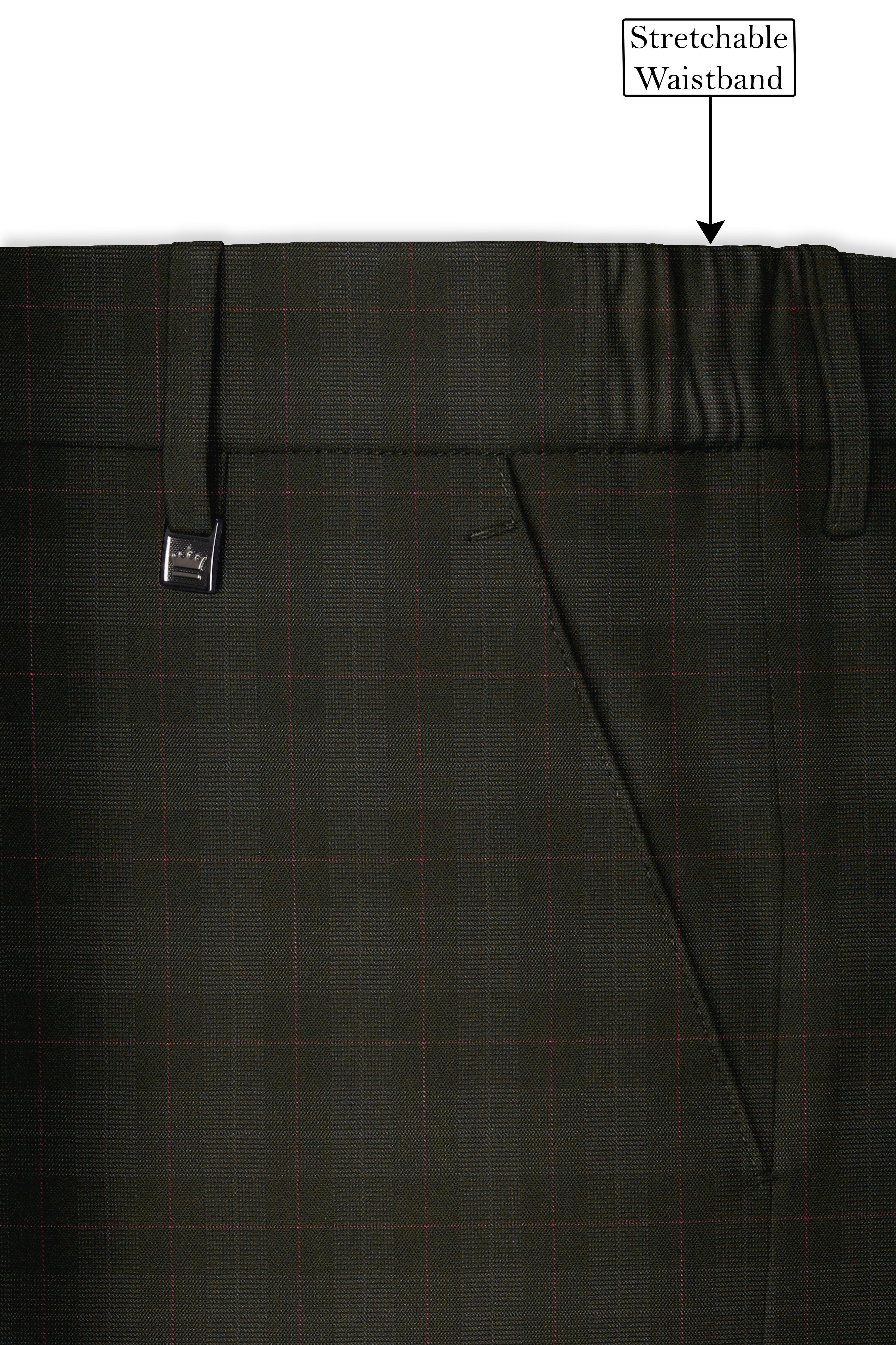Viricheck-Birch Green Windowpane Wool Rich Single Breasted Suit