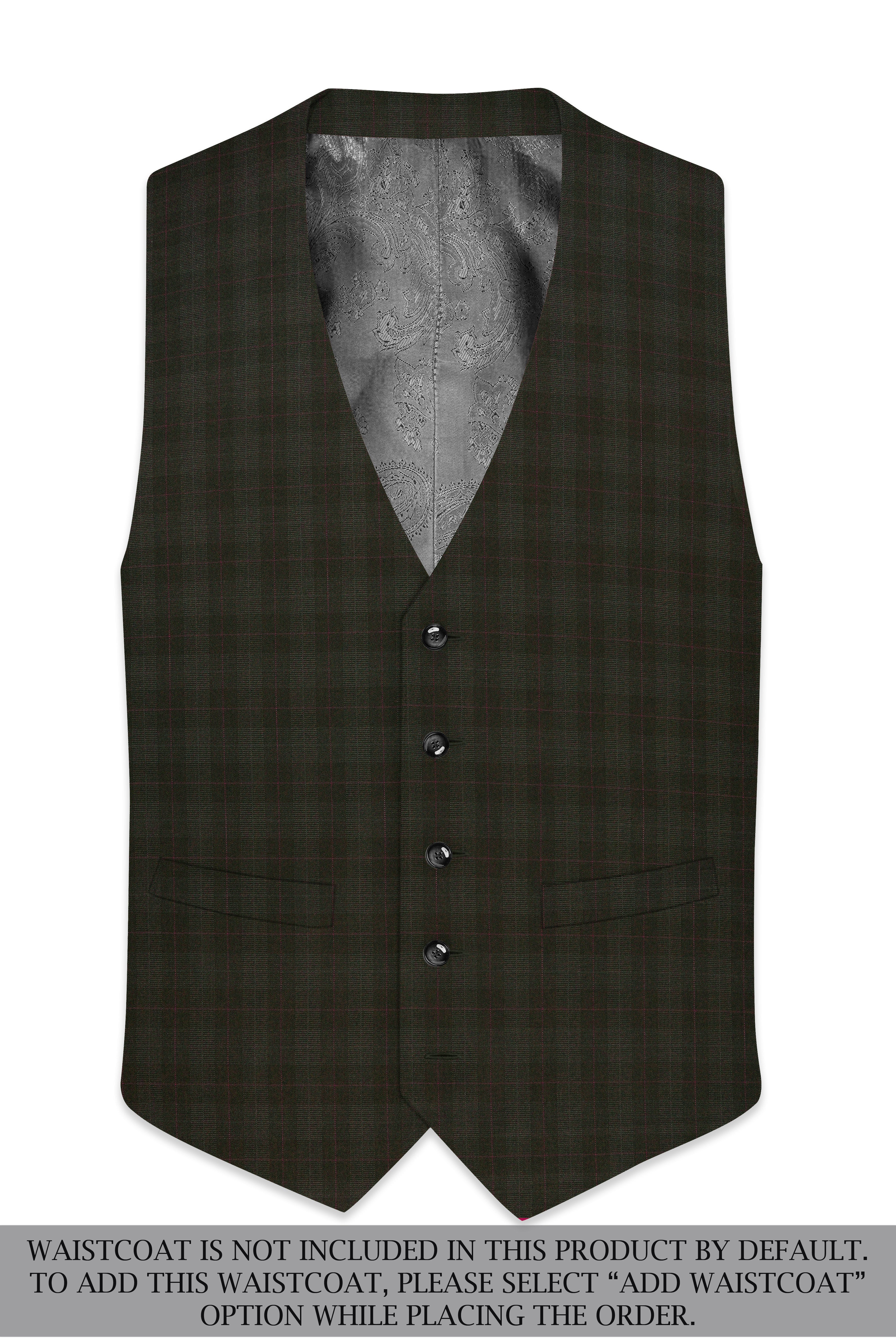 Viricheck-Birch Green Windowpane Wool Rich Single Breasted Suit
