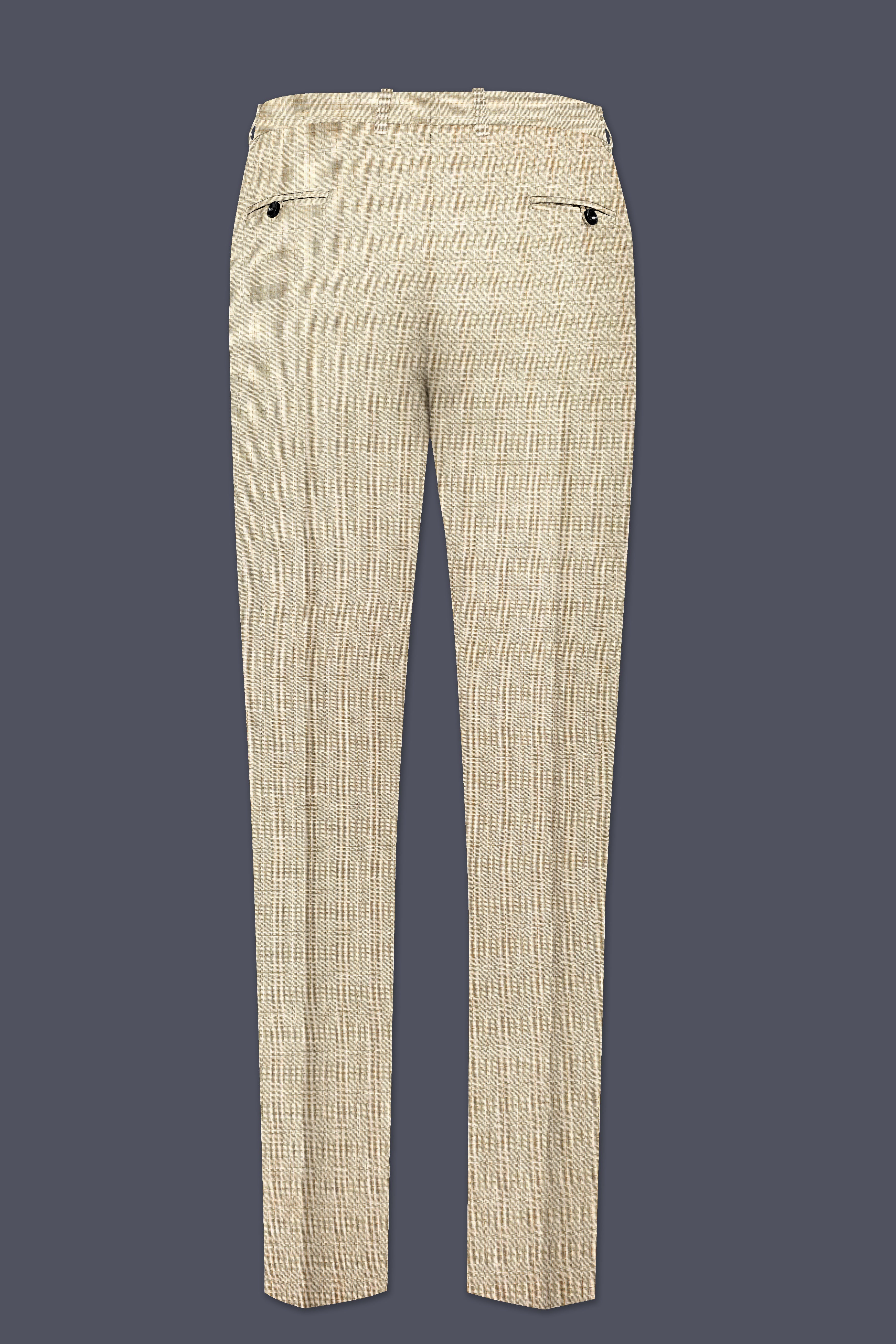 Alviora-Rodeo Dust Cream Windowpane Wool Rich Single Breasted Suit