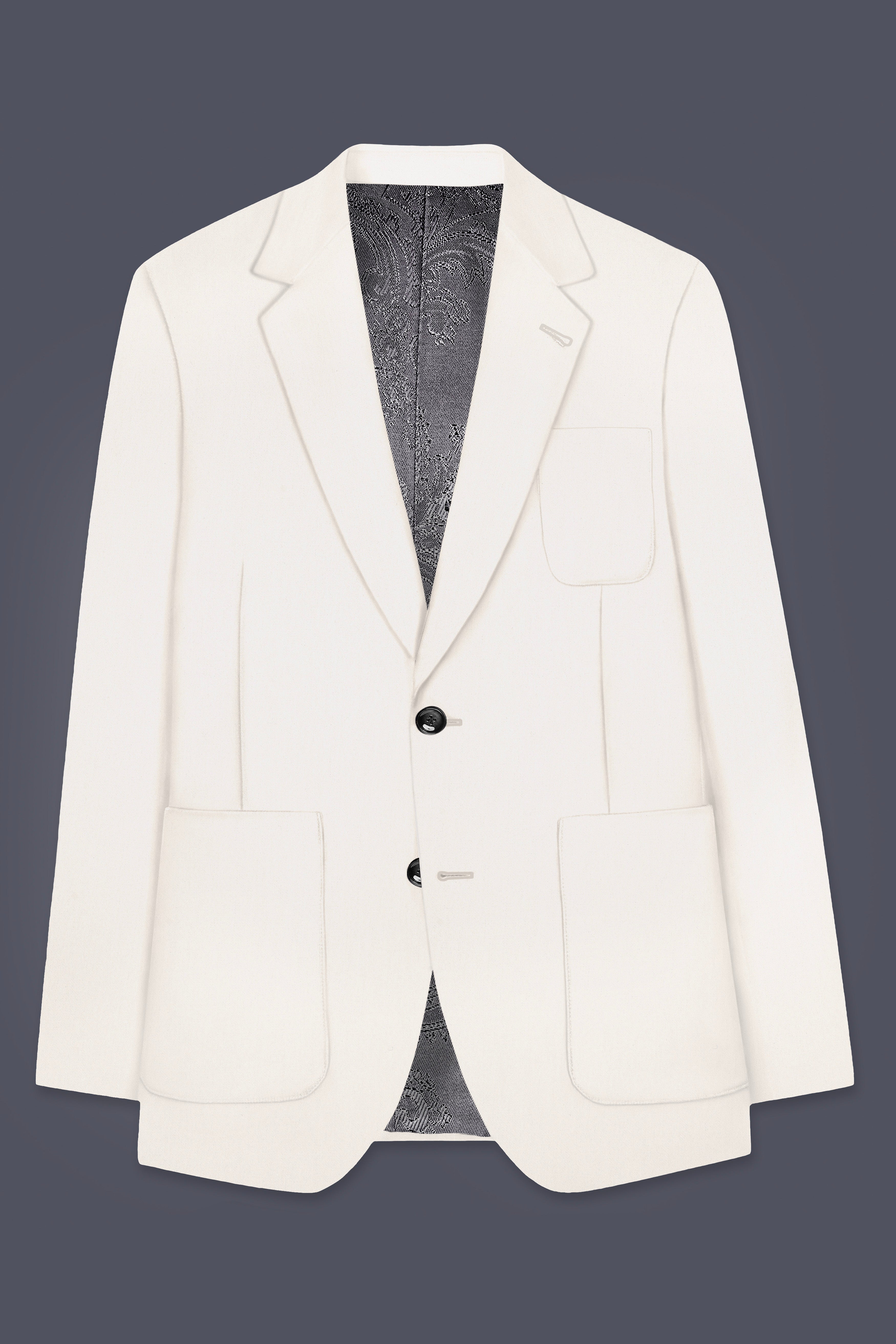 Biancore-Vista White 4-Way Stretch Premium Cotton Single Breasted Sports Suit