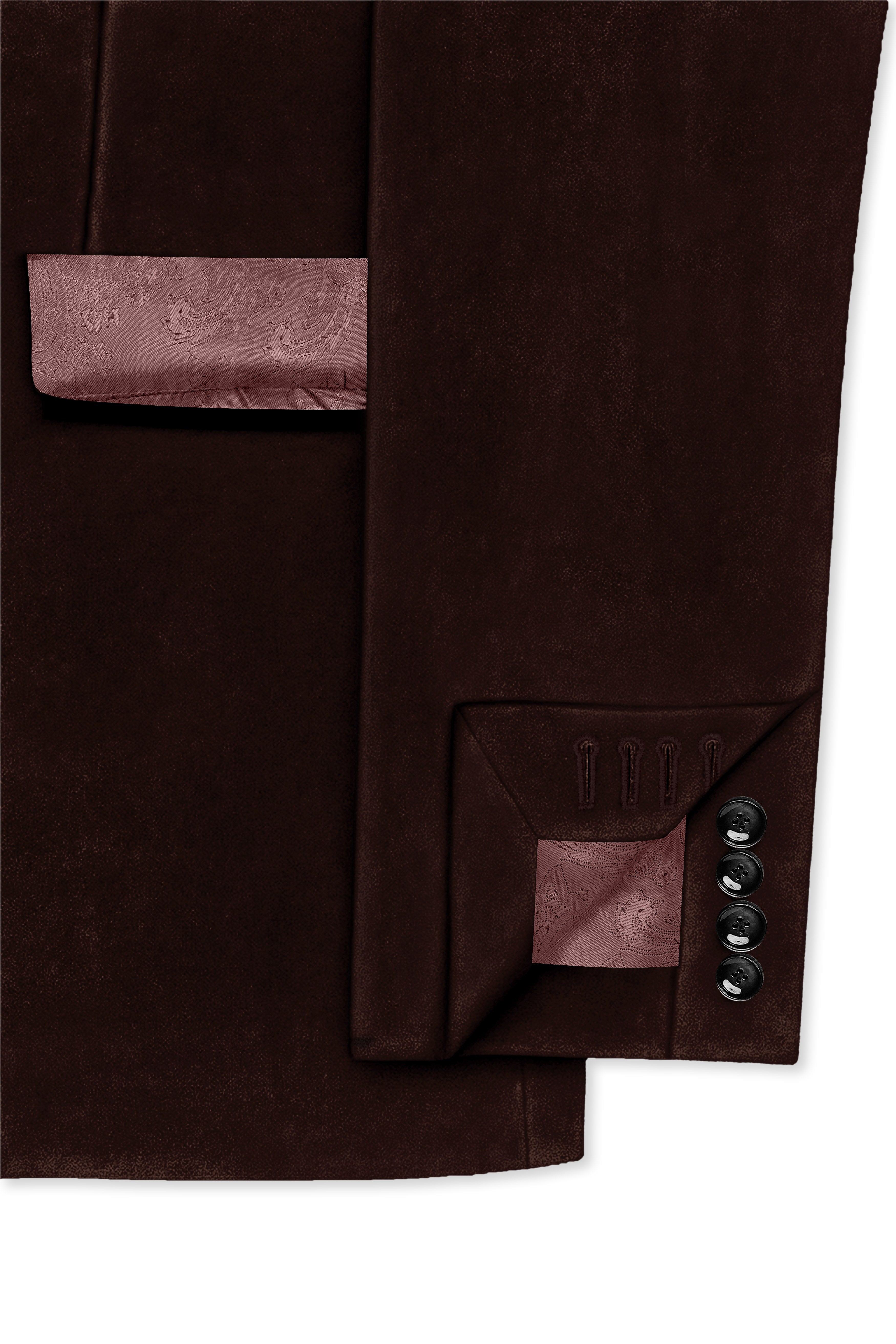 Brunvell-Asphalt Brown Velvet Peak Lapel Tuxedo Suit