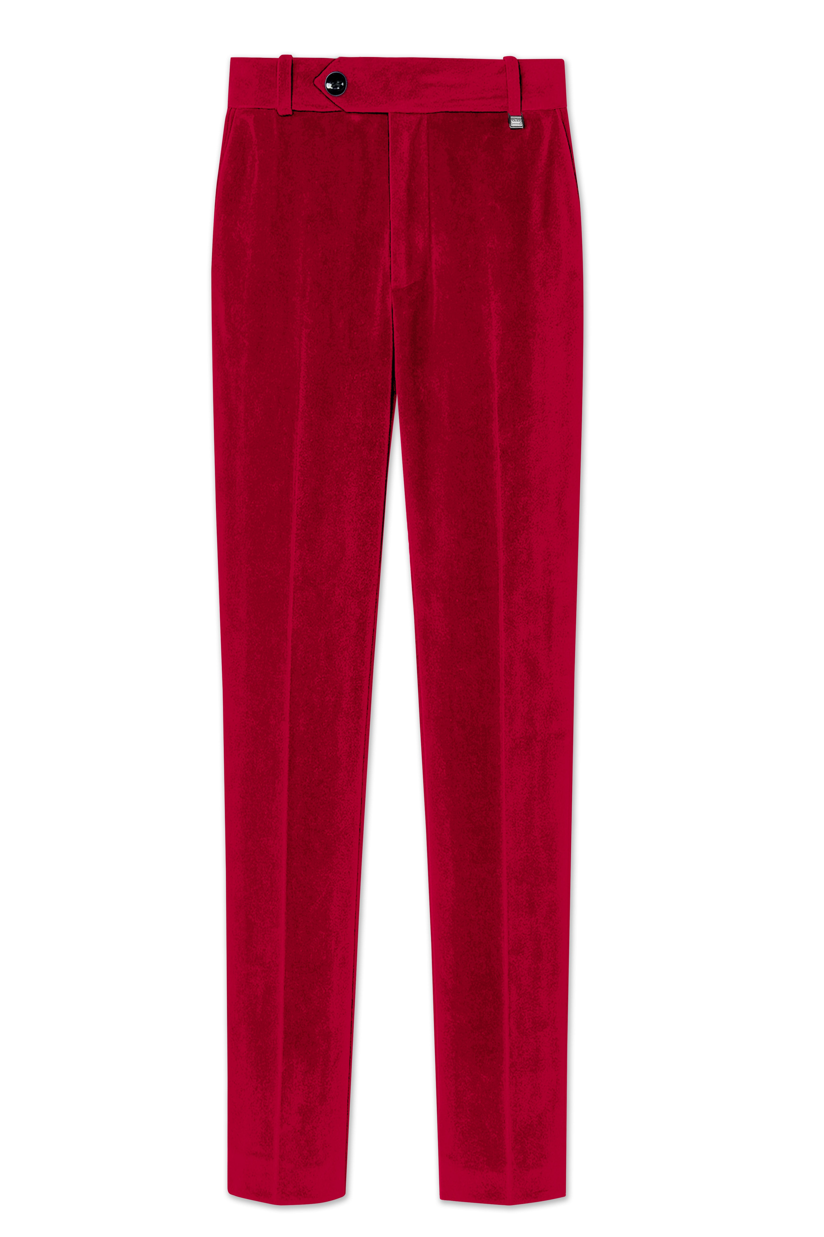 Rubivell-Carmine Red Velvet Peak Lapel Tuxedo Suit