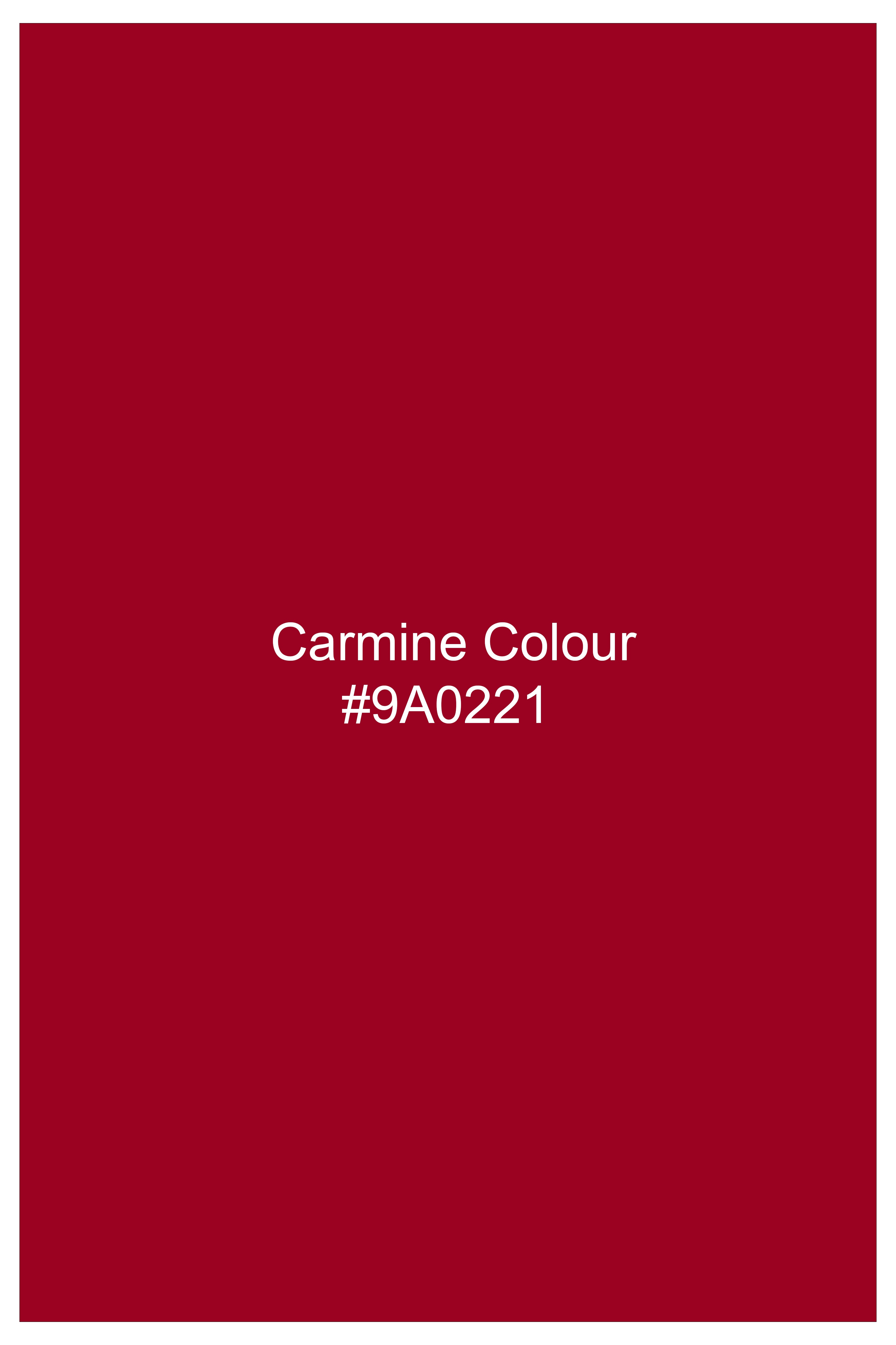 Rubivell-Carmine Red Velvet Peak Lapel Tuxedo Suit