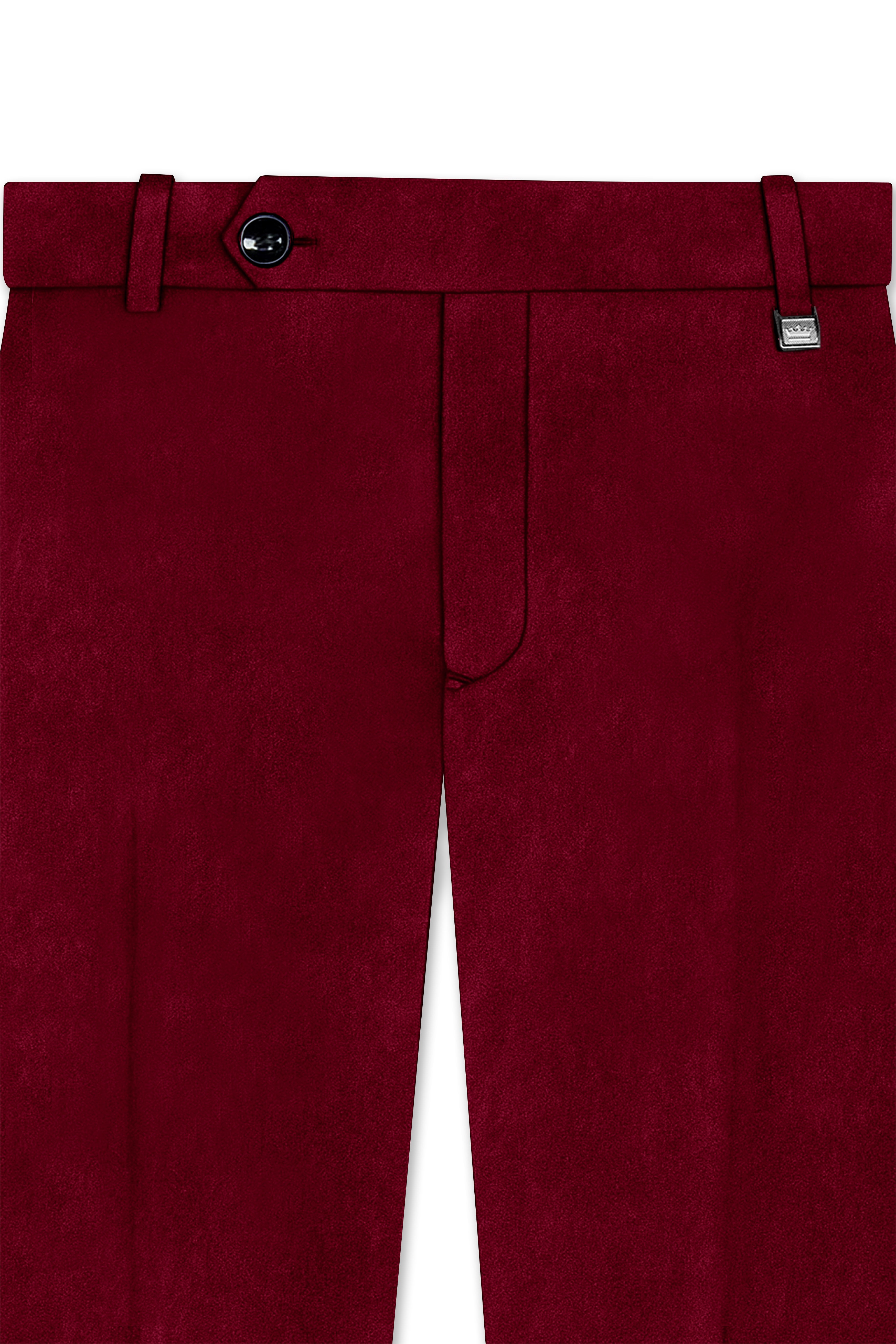 Marcrest-Castro maroon Velvet Peak Lapel Tuxedo Suit