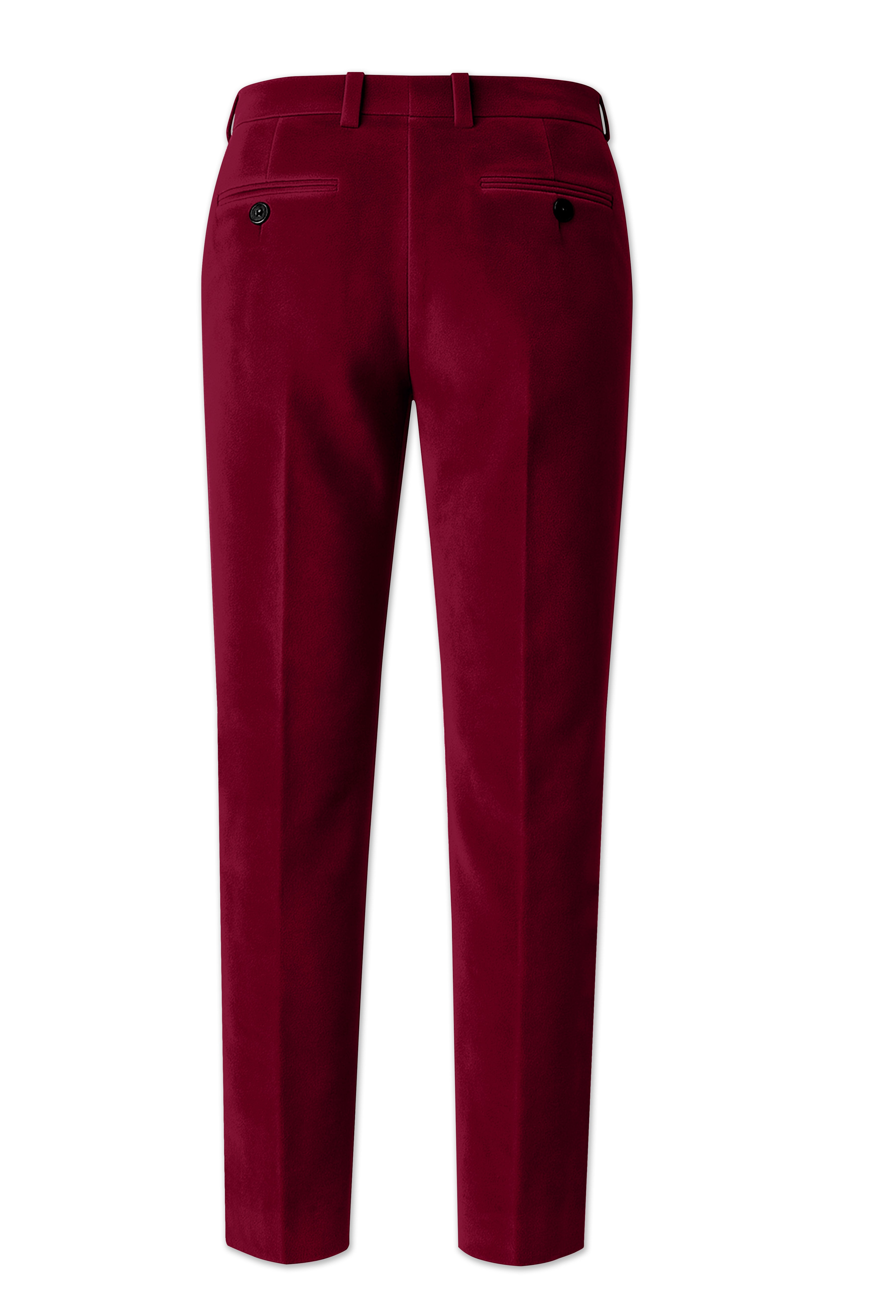 Marcrest-Castro maroon Velvet Peak Lapel Tuxedo Suit