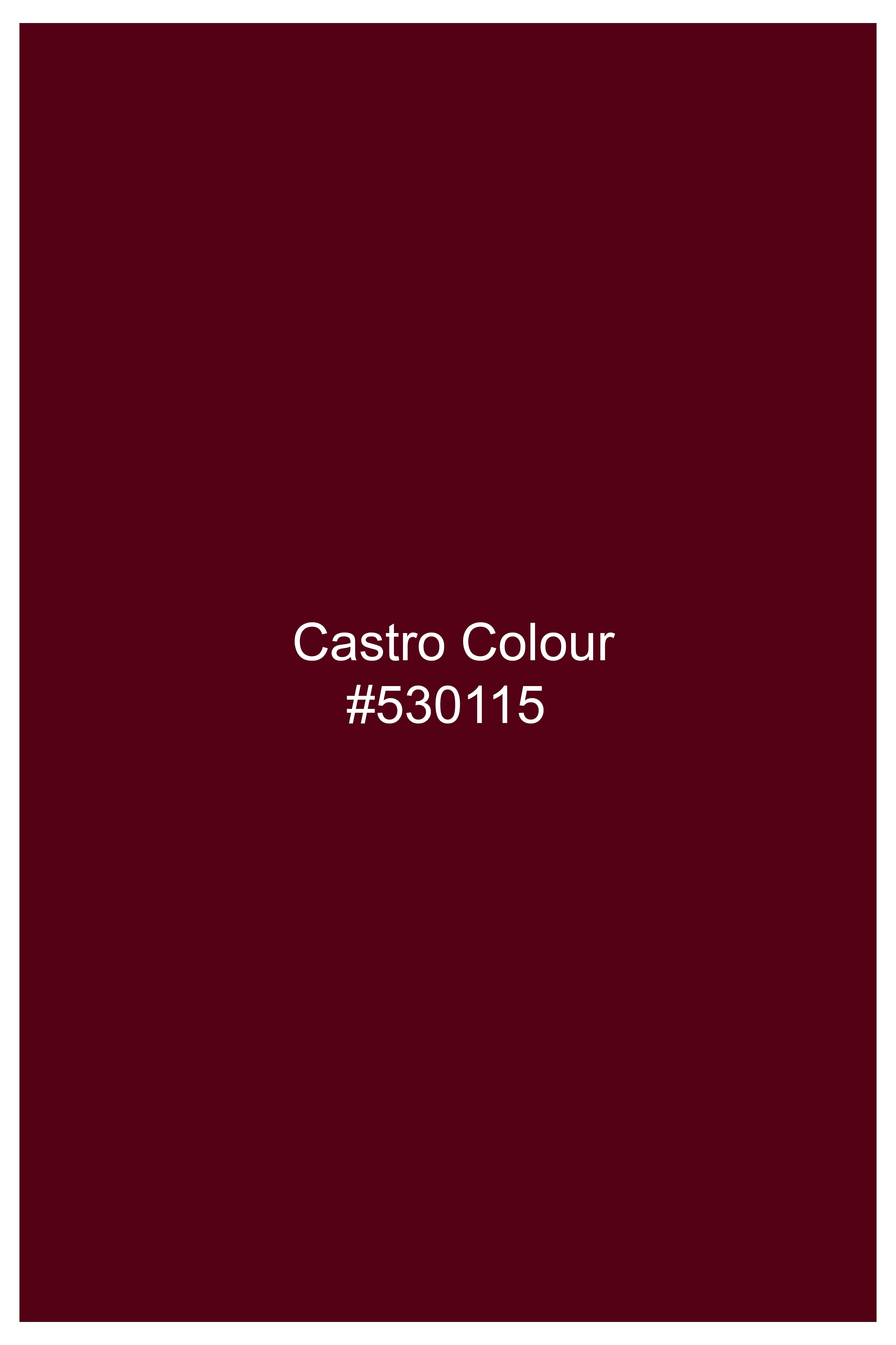 Marcrest-Castro maroon Velvet Peak Lapel Tuxedo Suit