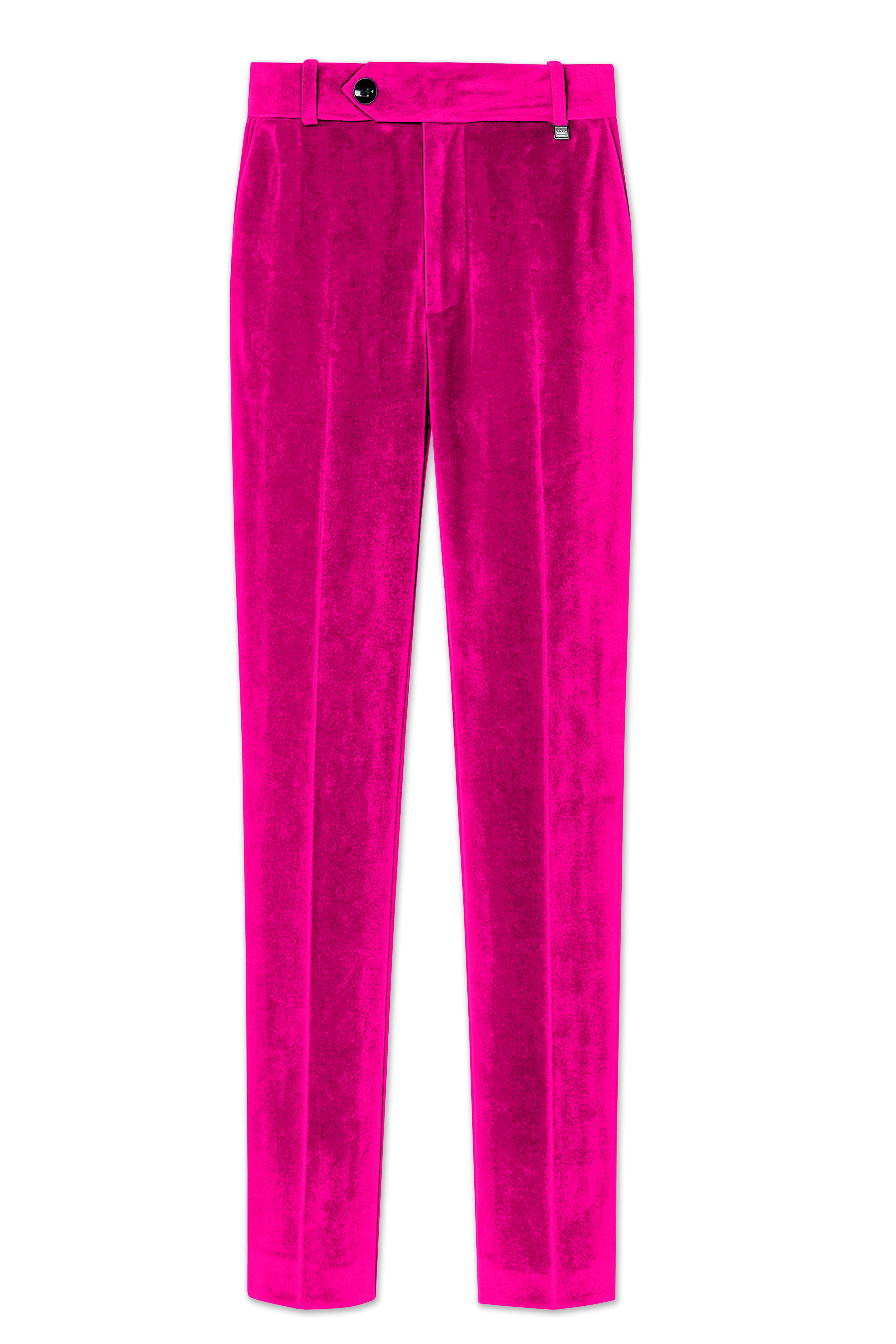 Rosivell-Fuchsia Pink Velvet Peak Lapel Tuxedo Suit