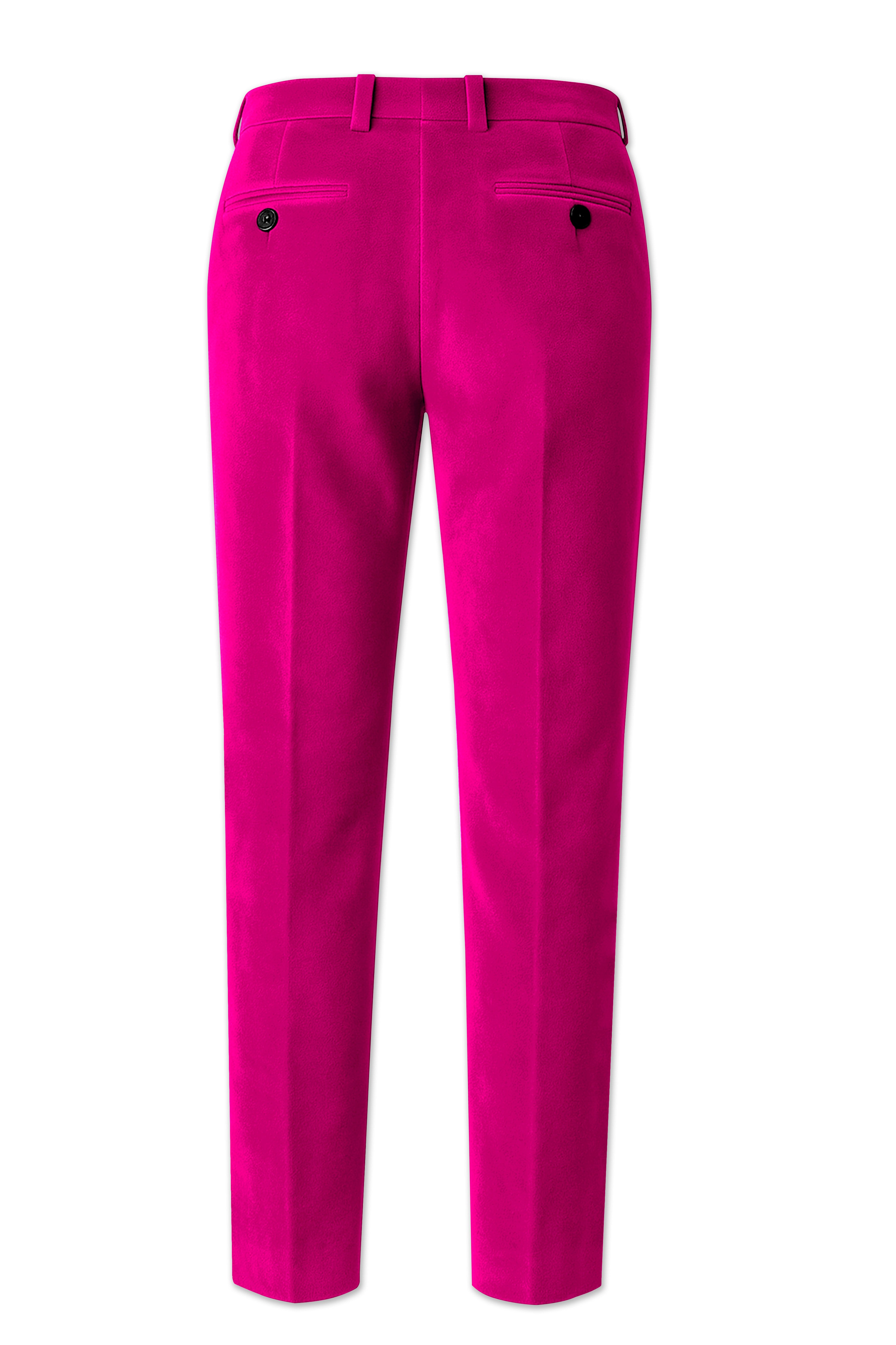 Rosivell-Fuchsia Pink Velvet Peak Lapel Tuxedo Suit