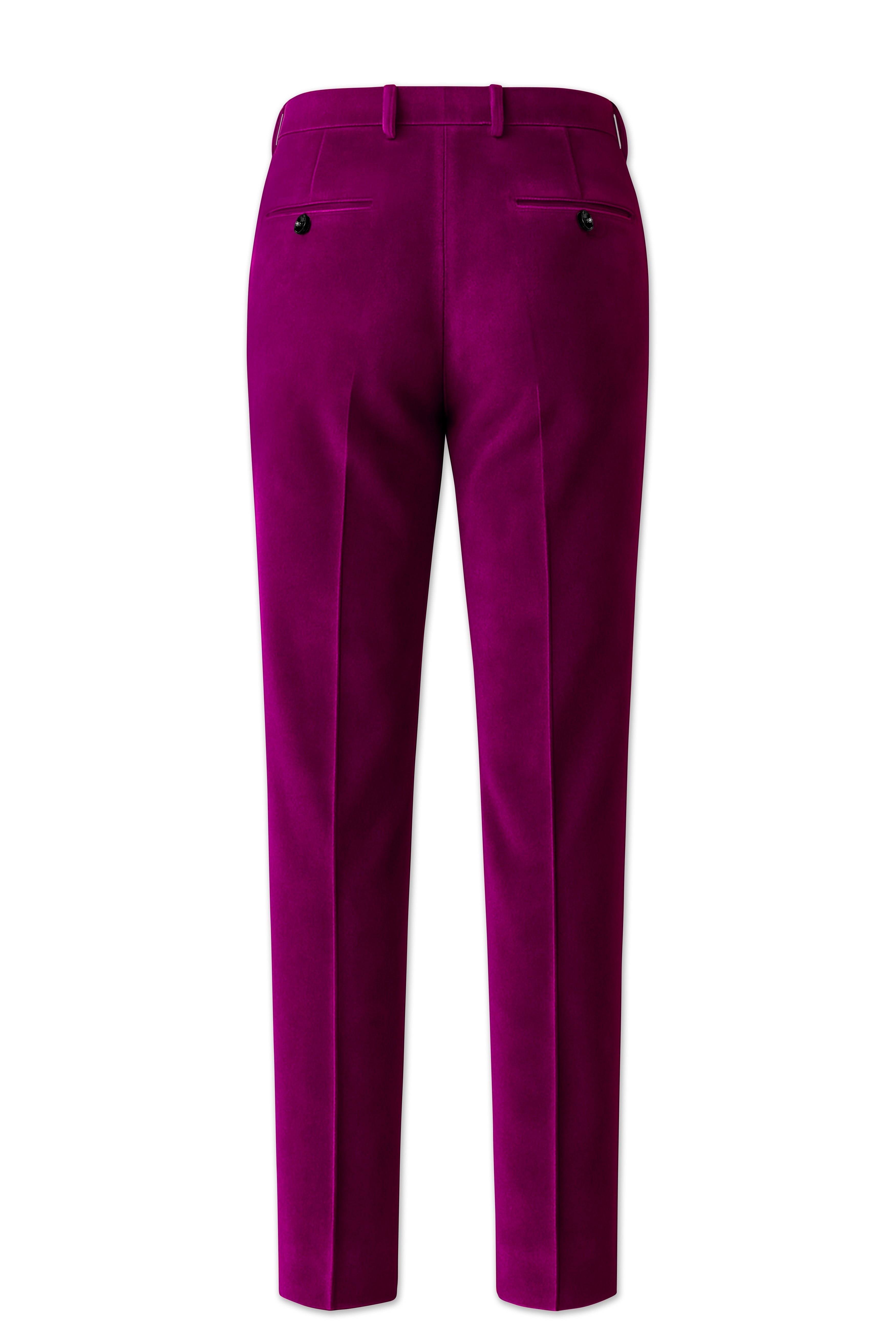 Velcrimora-Mulberry Purple Velvet Peak Lapel Tuxedo Suit