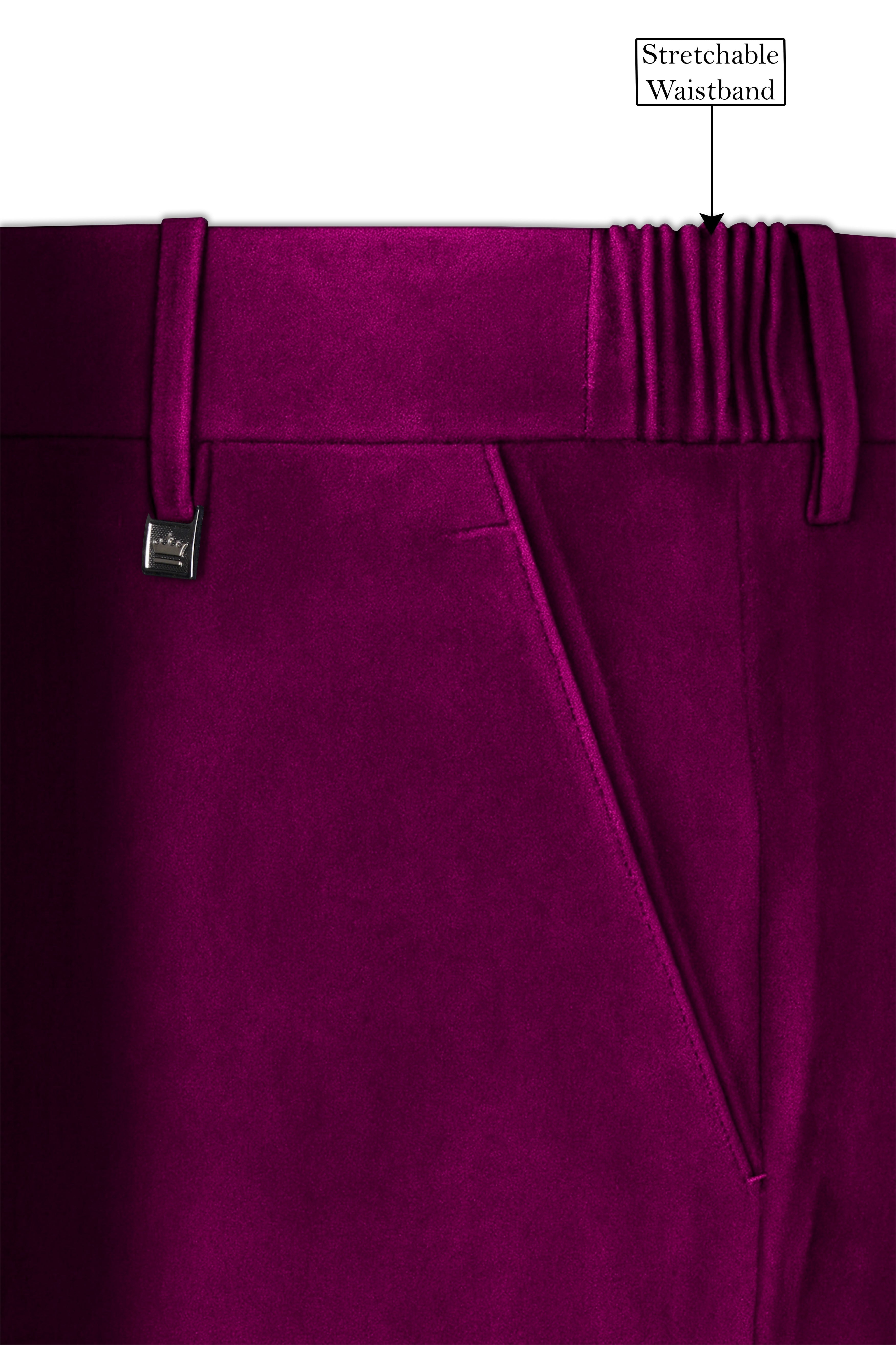 Velcrimora-Mulberry Purple Velvet Peak Lapel Tuxedo Suit