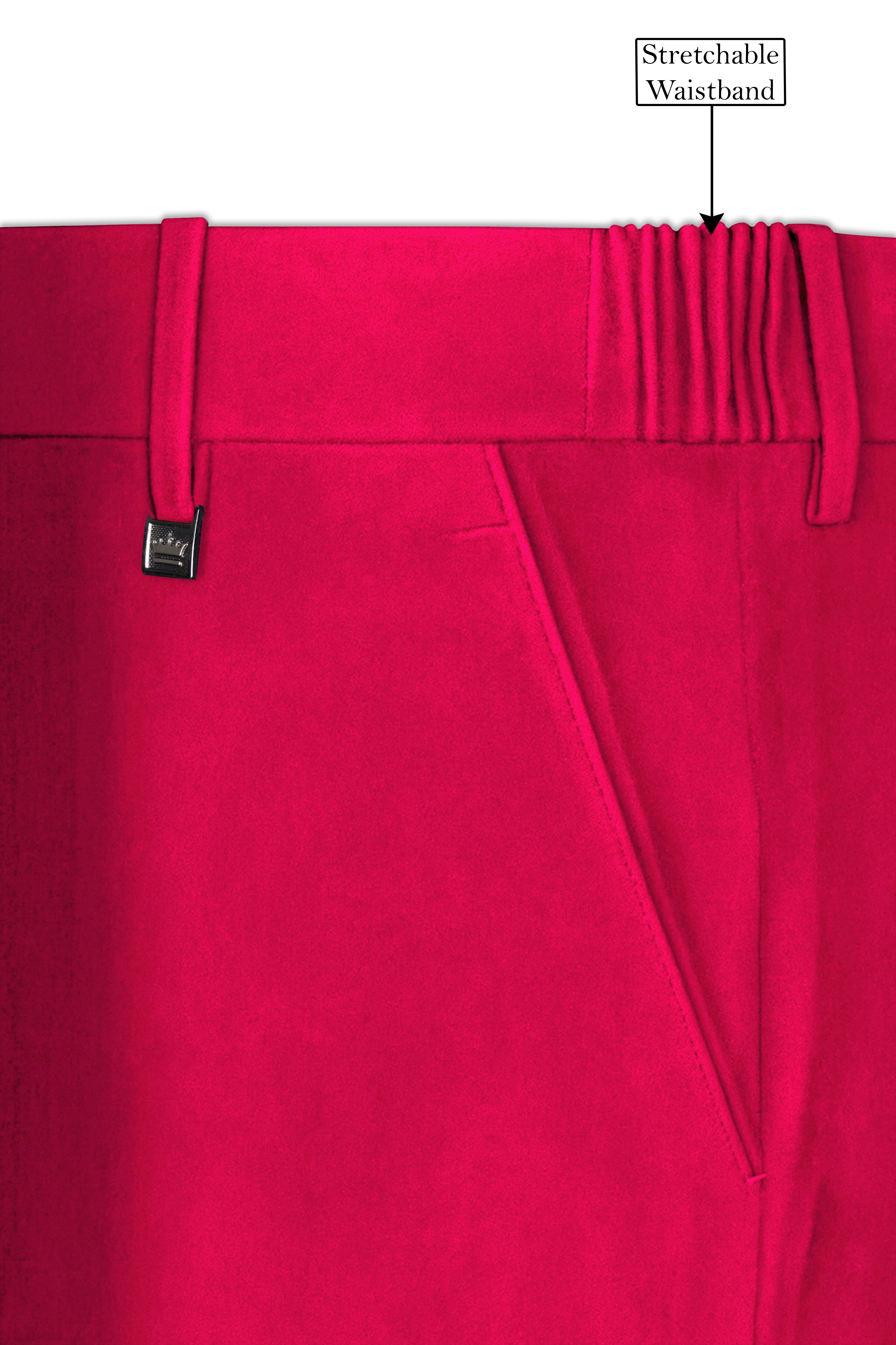 Shivelle-Shiraz Pink Velvet Peak Lapel Tuxedo Suit