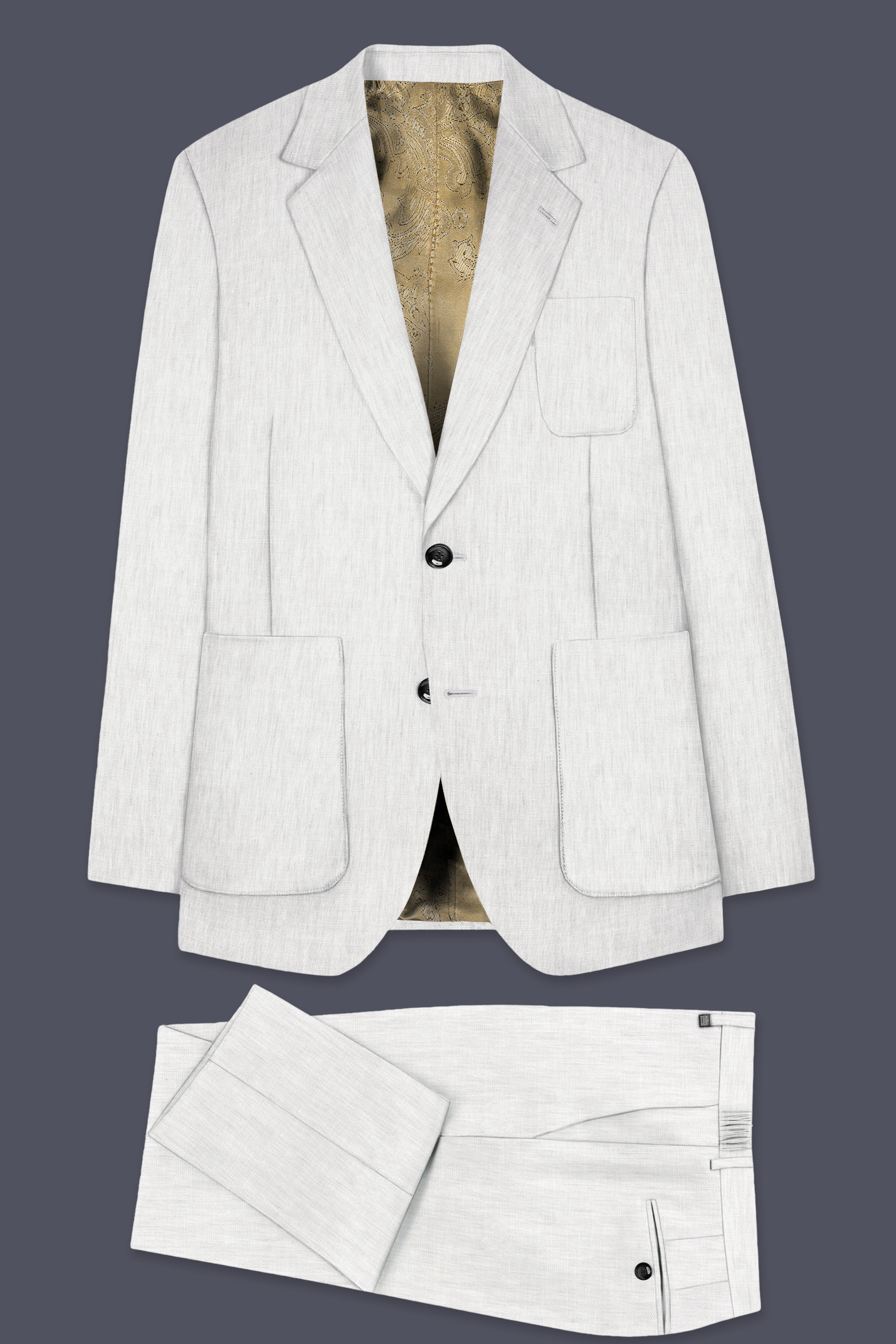 Ivovira-Amour Cream Premium Cotton Single Breasted Sports Suit
