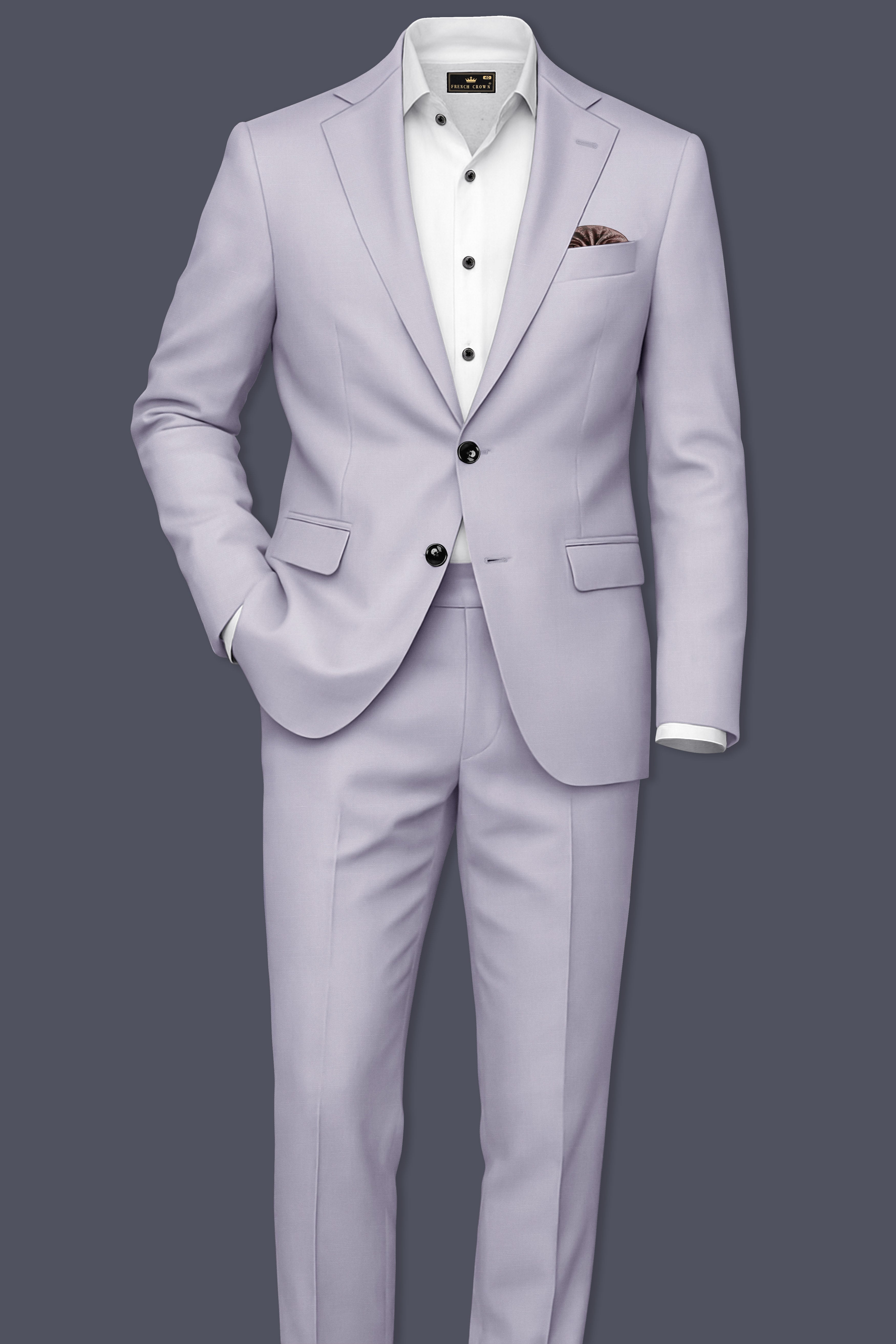 Mistivell-Mountain Mist Gray Wool Rich Single Breasted Stretchable traveler Suit