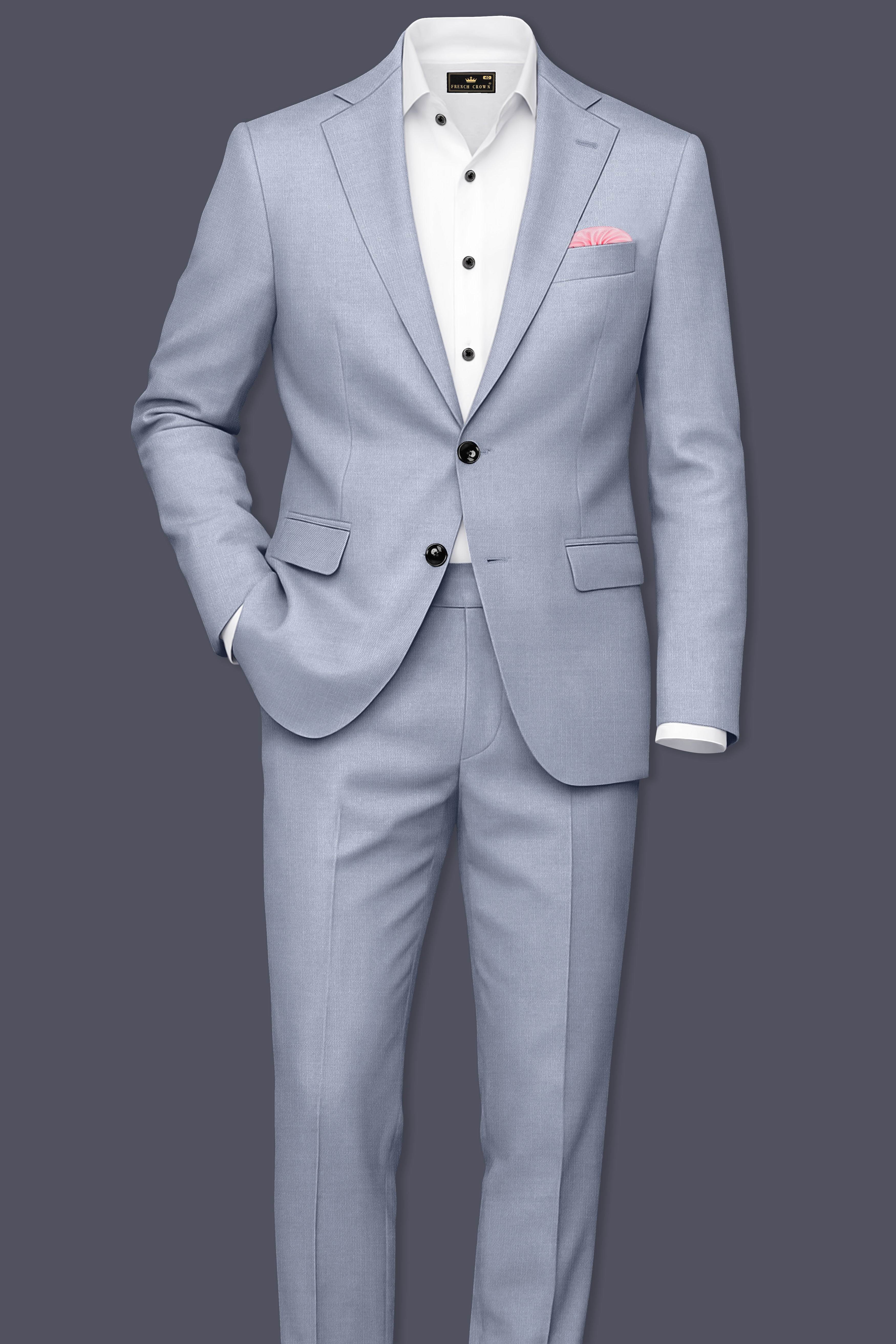 Mistivell-Mountain Mist Gray Wool Rich Single Breasted Stretchable traveler Suit