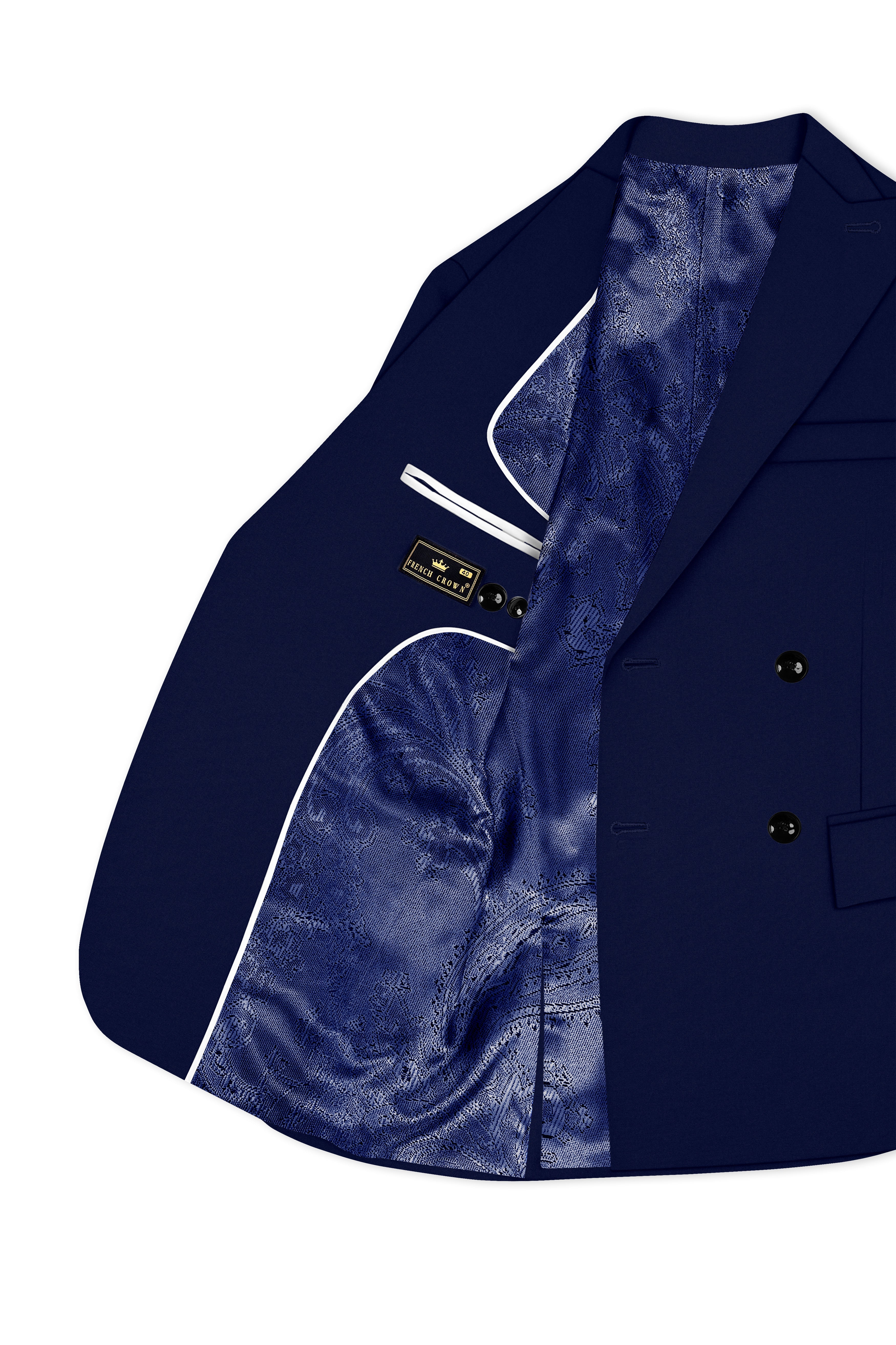 Flyvire-Firefly Blue Wool Rich Double Breasted Stretchable traveler Suit