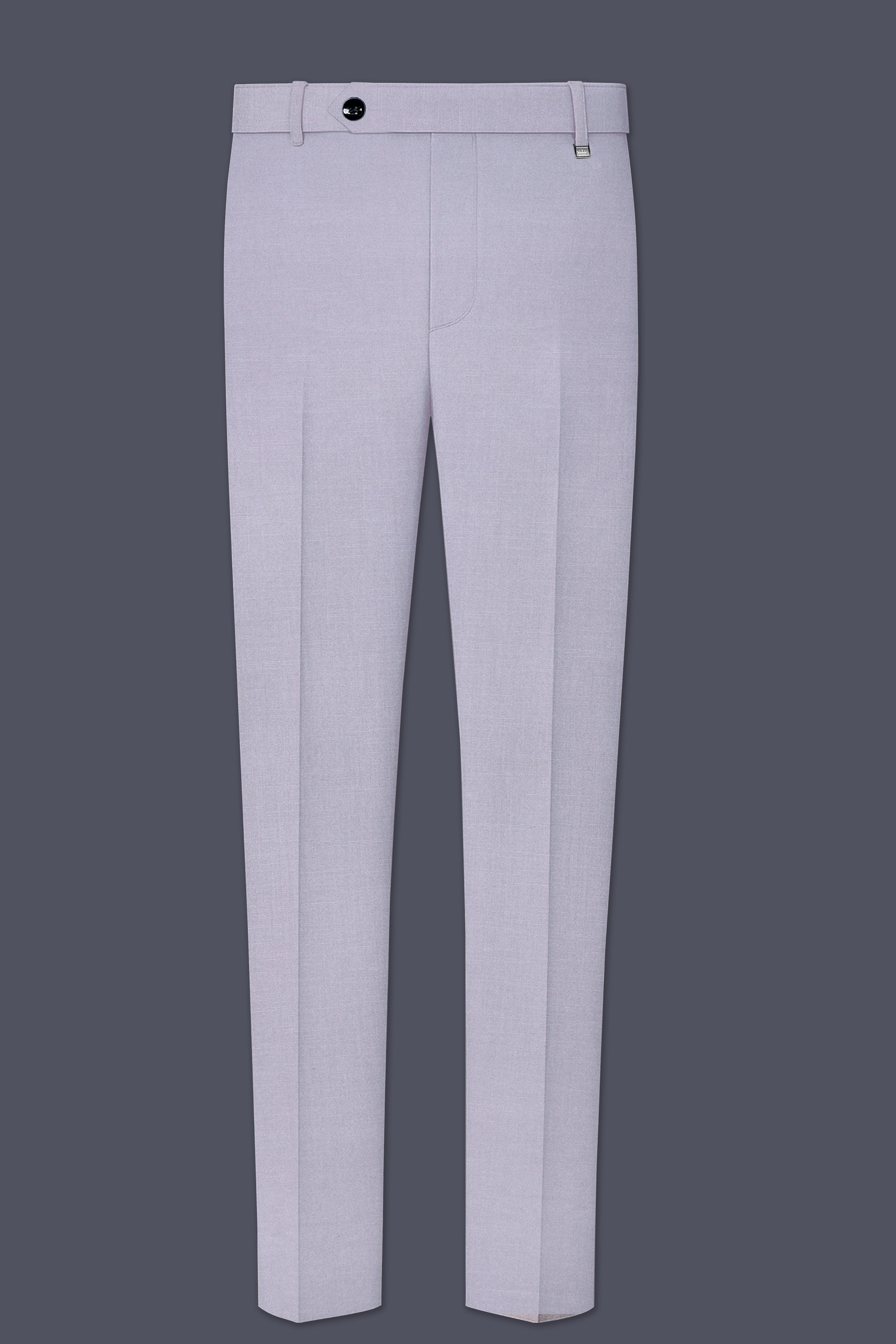 Mistivell-Mountain Mist Gray Wool Rich Bandhgala Stretchable traveler Suit