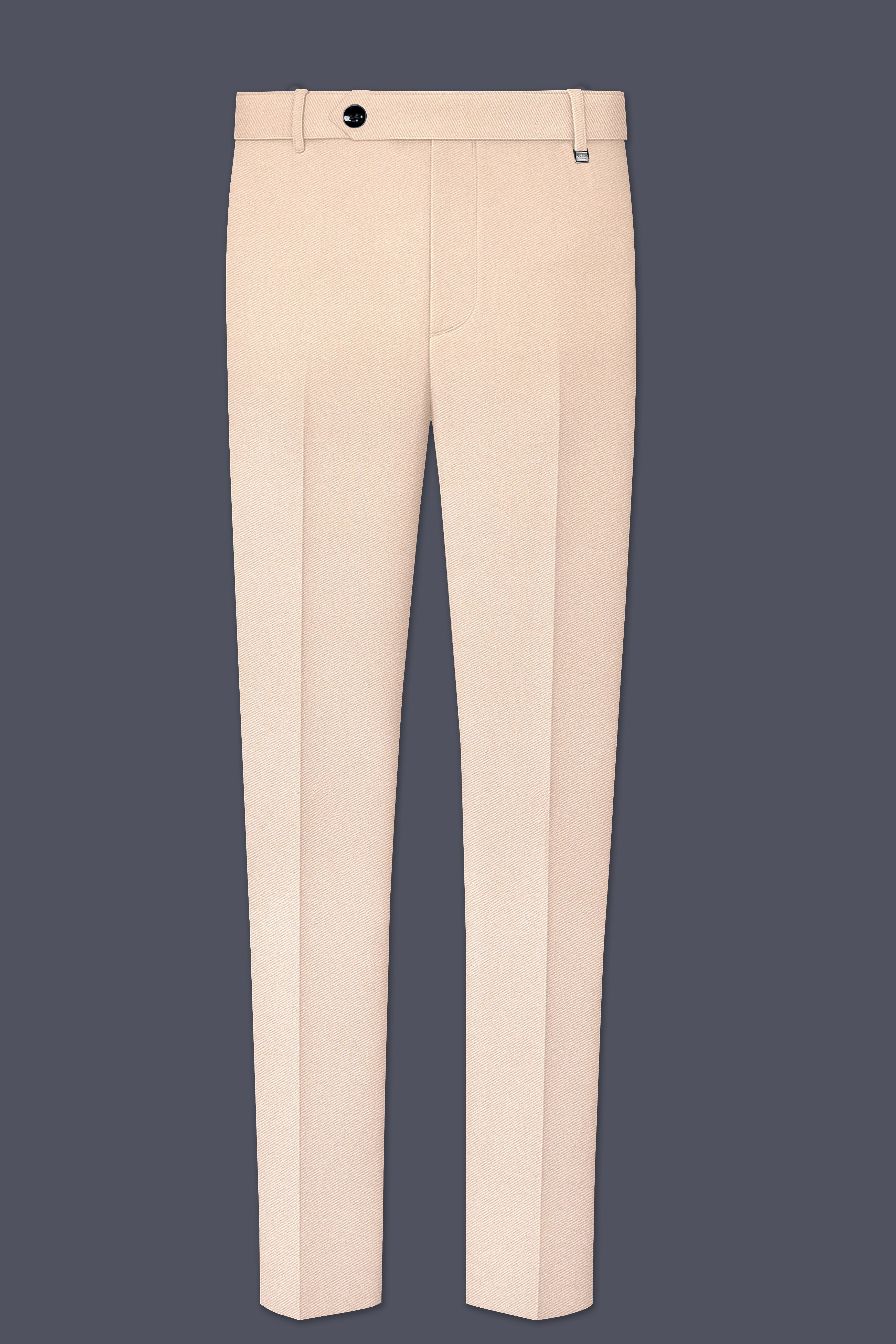 Ivocrest-Albescent Cream Premium Cotton Single Breasted Sports Suit