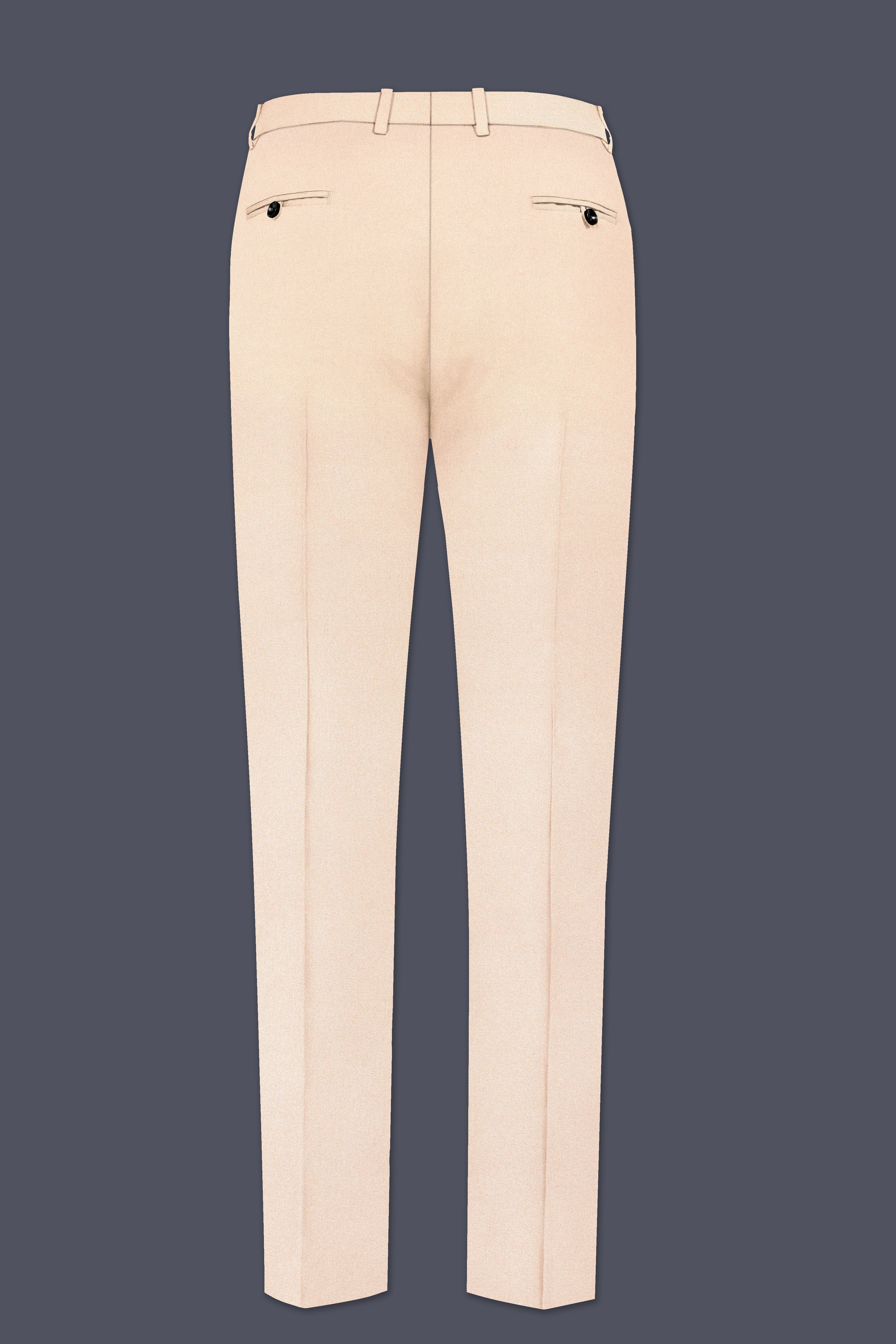 Ivocrest-Albescent Cream Premium Cotton Single Breasted Sports Suit