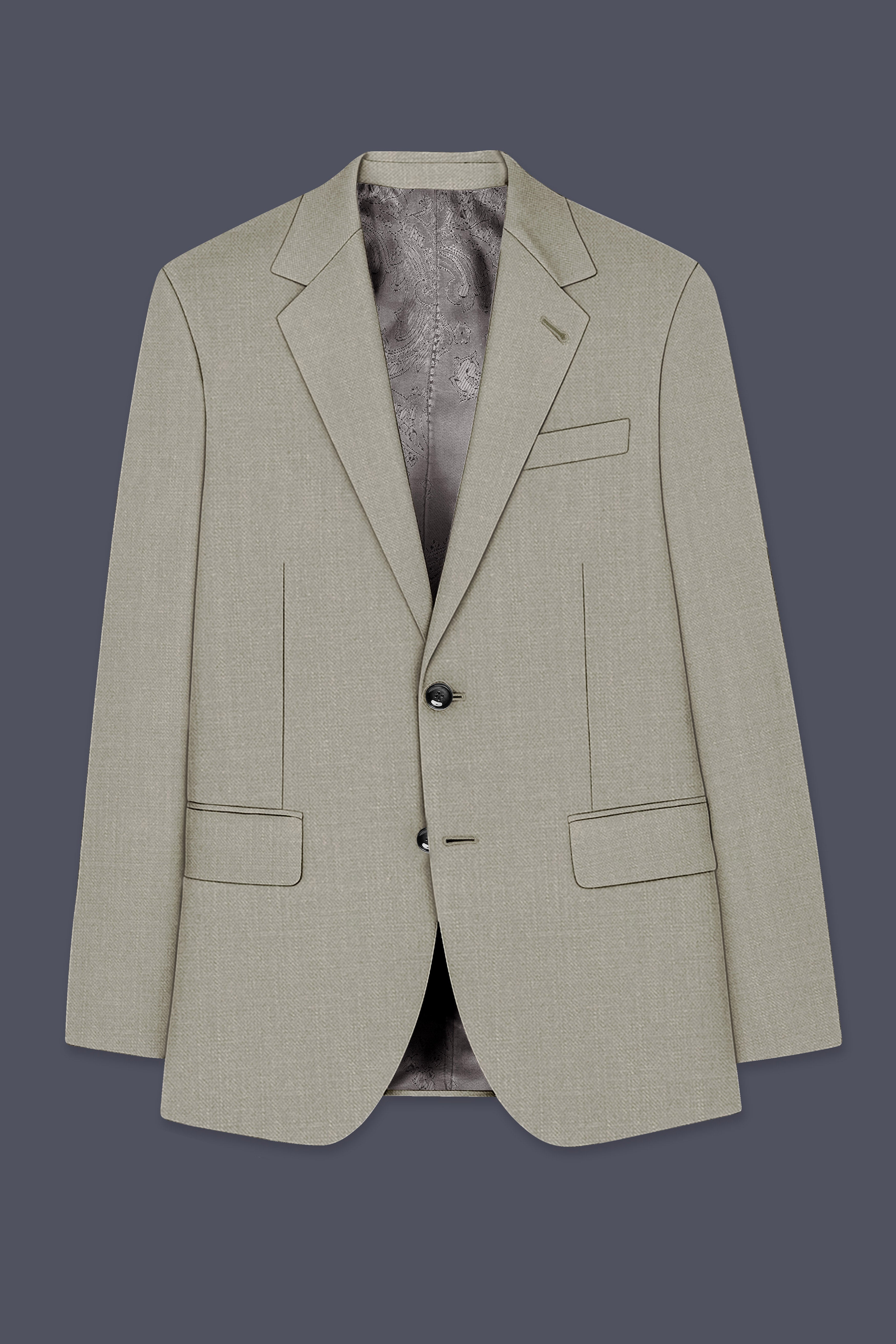 Grevino-Pablo Green Luxurious Linen Single Breasted Stretchable traveler Suit