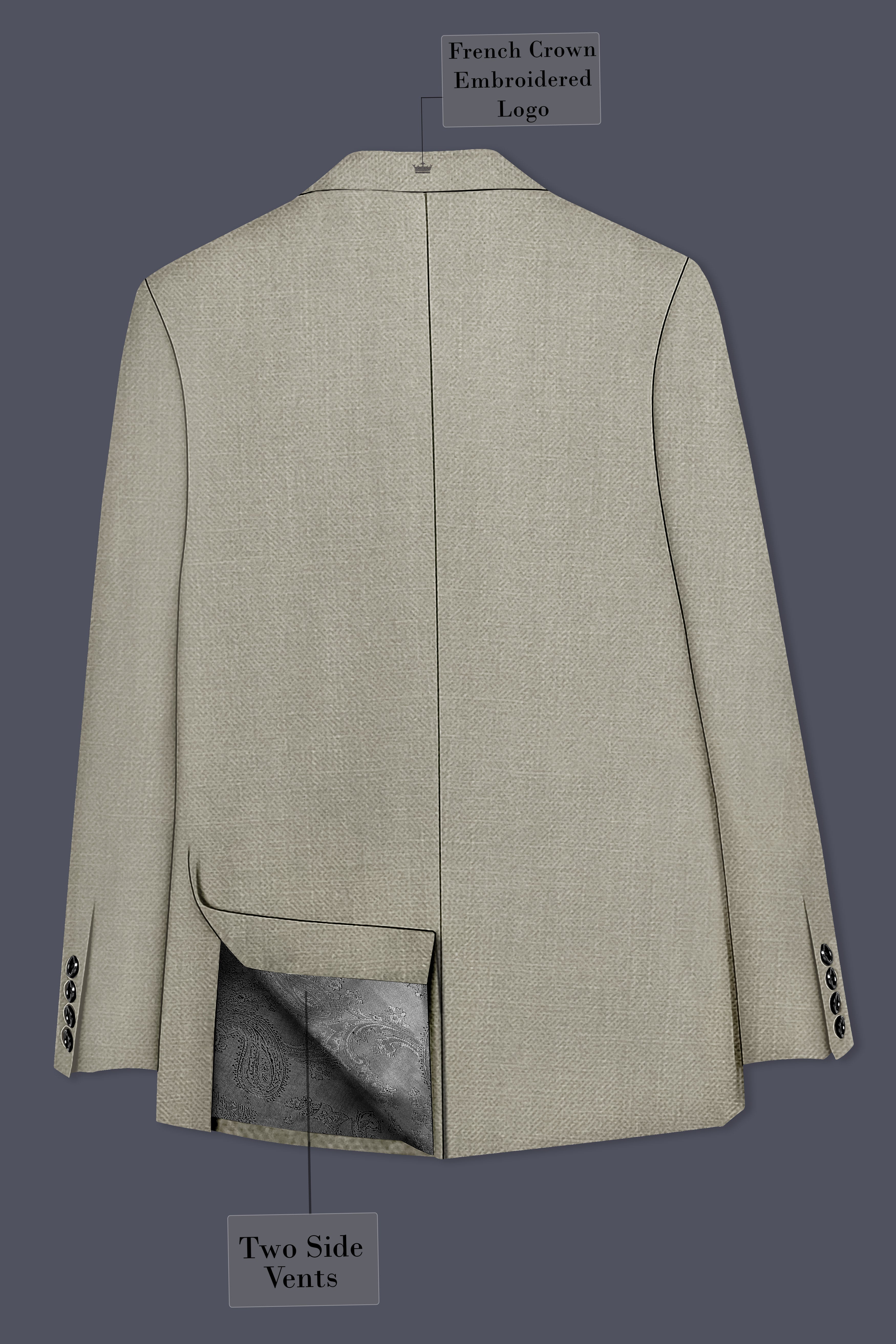 Grevino-Pablo Green Luxurious Linen Single Breasted Stretchable traveler Suit