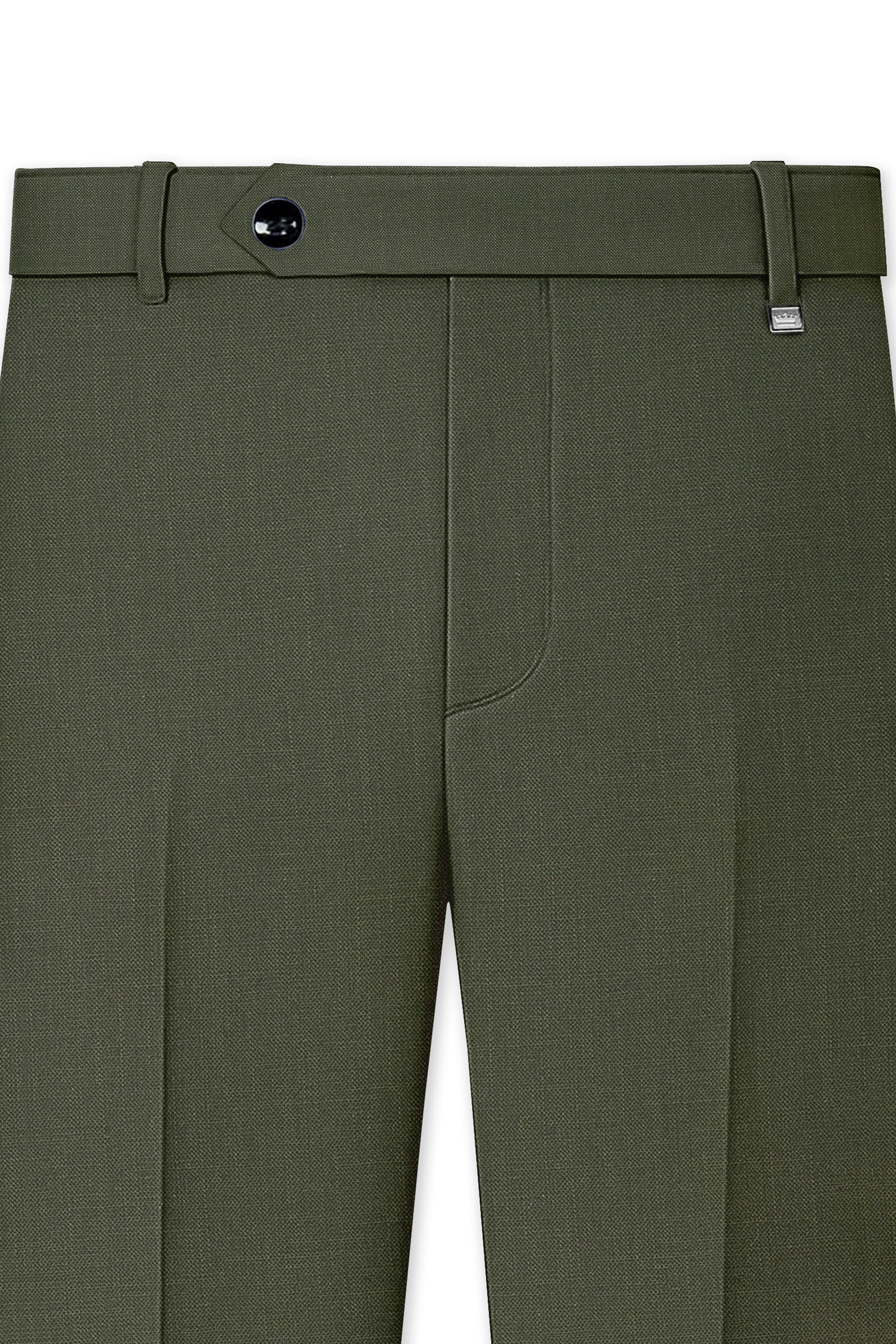 Virenzo-Rifle Green Luxurious Linen Single Breasted Stretchable traveler Suit