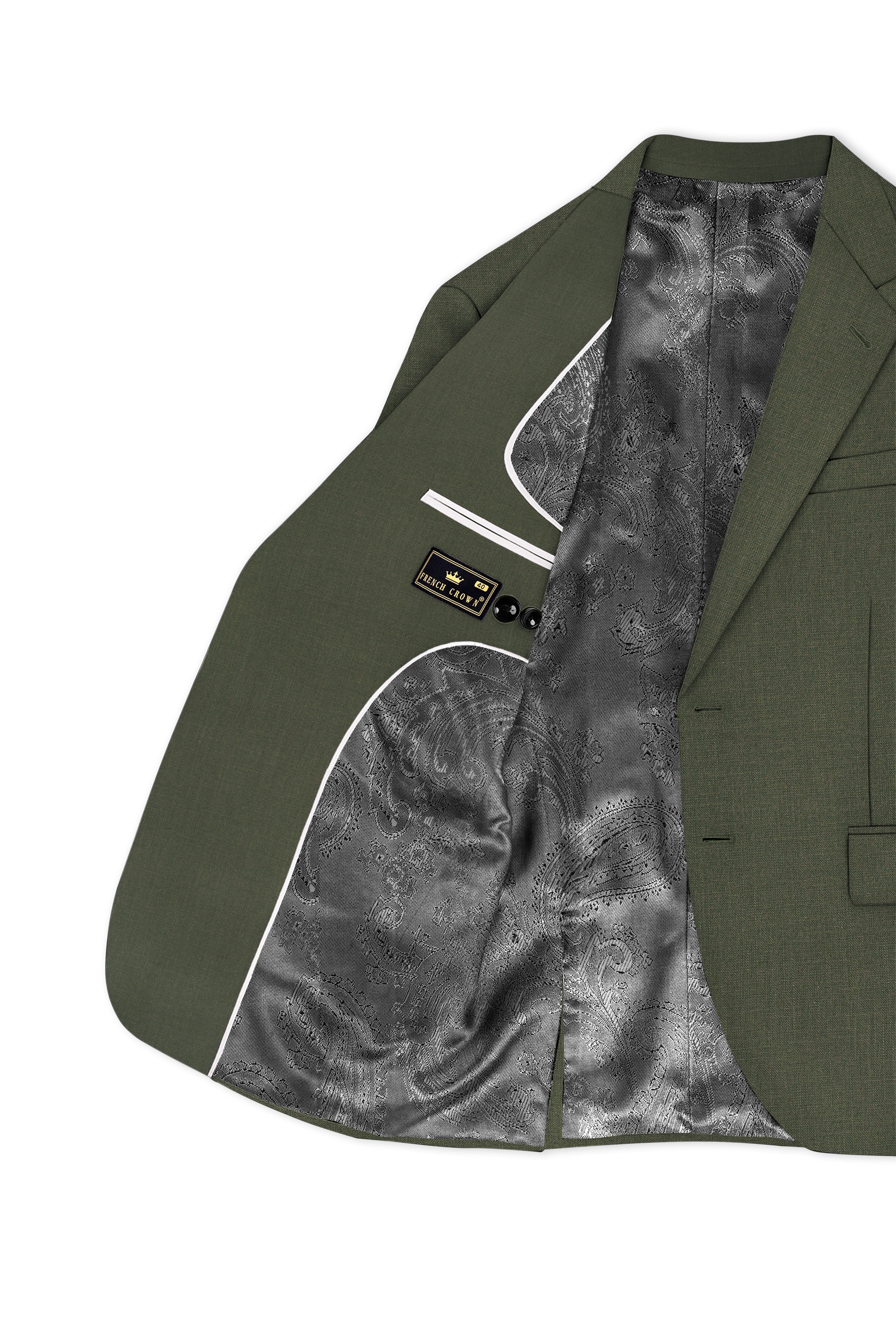 Virenzo-Rifle Green Luxurious Linen Single Breasted Stretchable traveler Suit