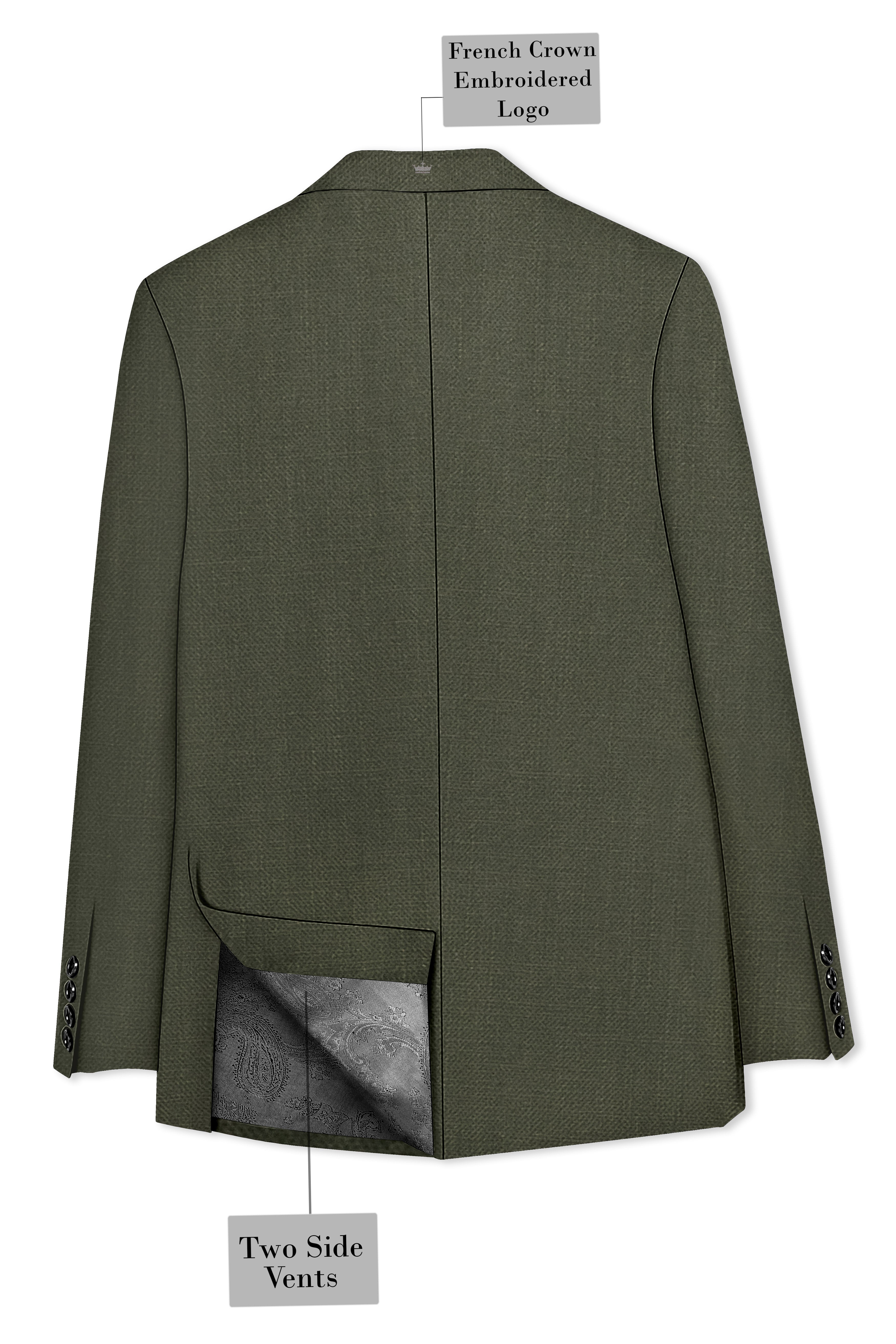 Virenzo-Rifle Green Luxurious Linen Single Breasted Stretchable traveler Suit